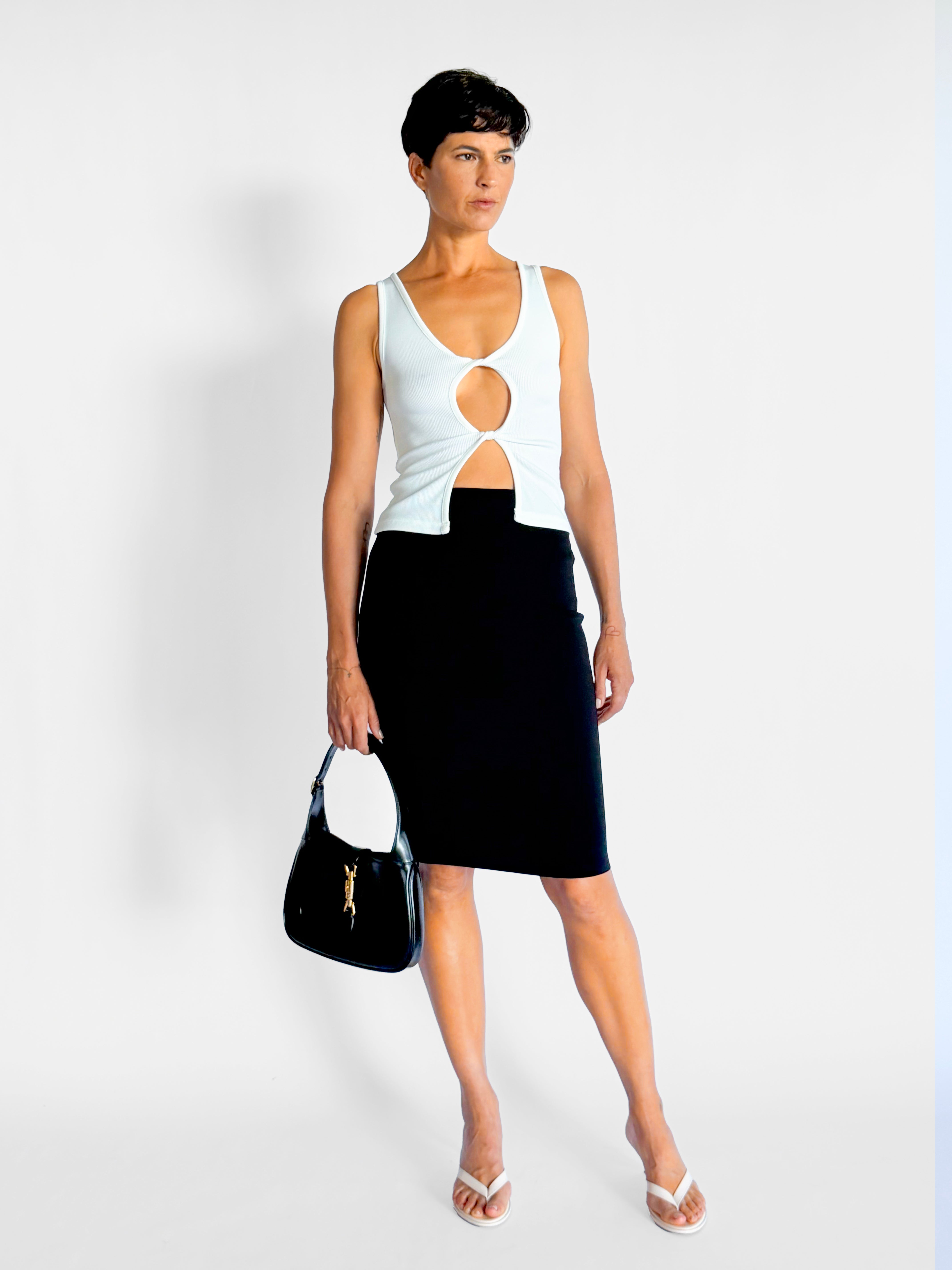 Saint Laurent Mid Rise Pencil Skirt, image 1 of 5