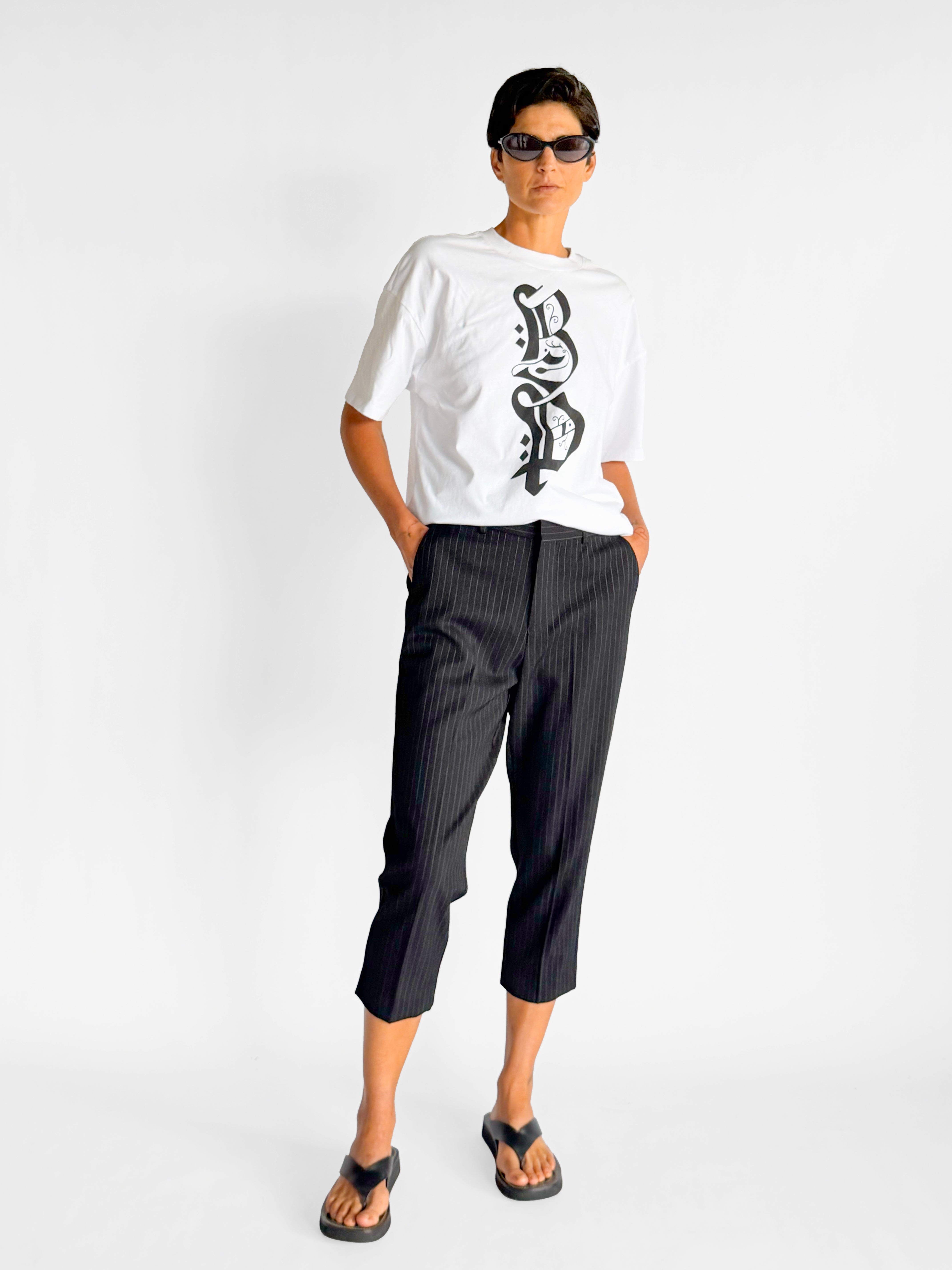 Lee Mathews Pinstripe Cropped Tailored Pant, image 1 of 4