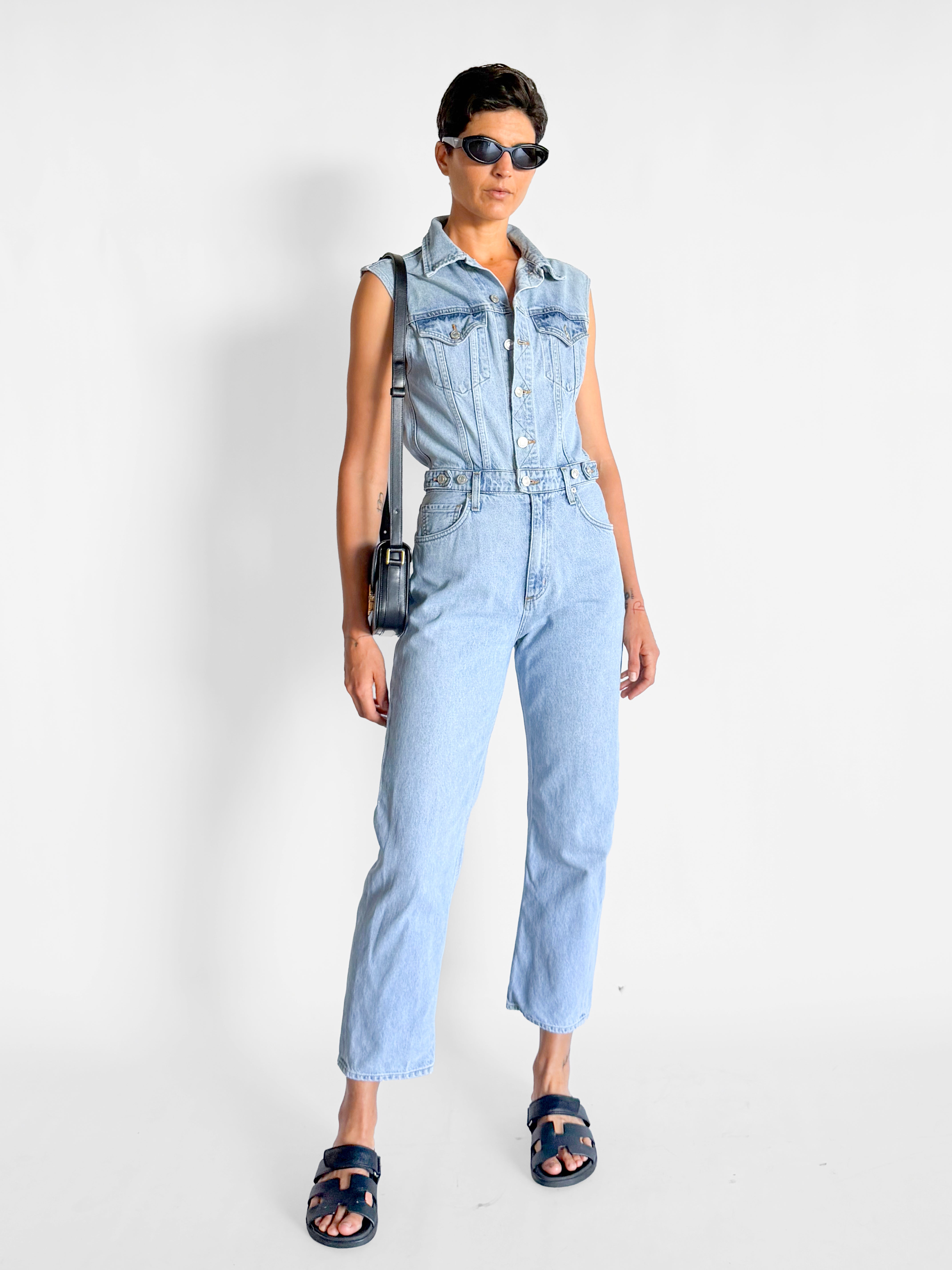 Agolde Blanca Sleeveless Jumpsuit, image 1 of 5