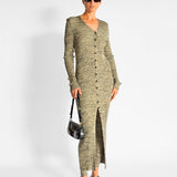 Petar Petrov Erica Silk Ribbed Knit Maxi Dress, image 1 of 5