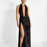 Courtney Zheng Selene Plunge Jersey Gown, image 1 of 5