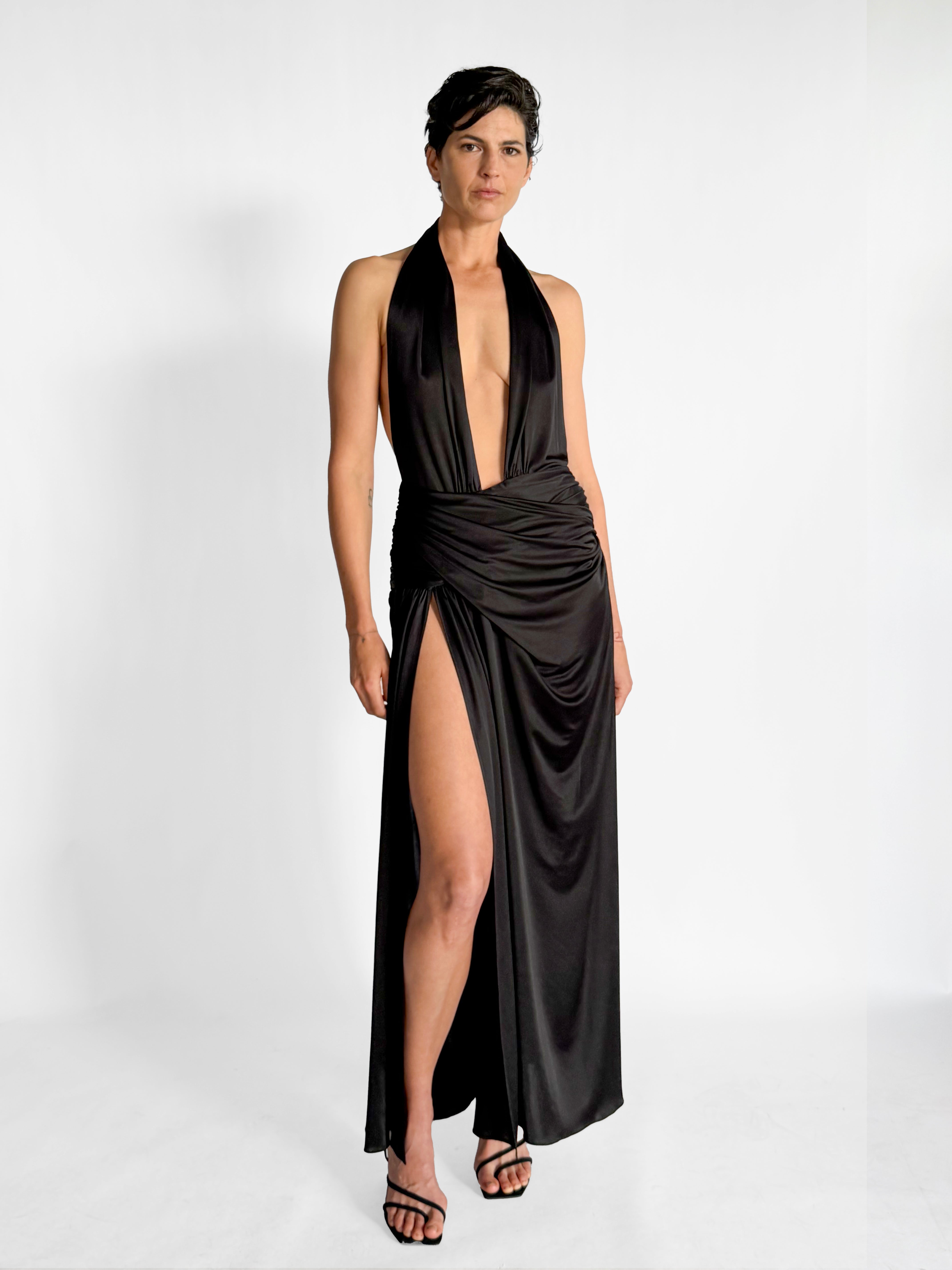 Courtney Zheng Selene Plunge Jersey Gown, image 1 of 5
