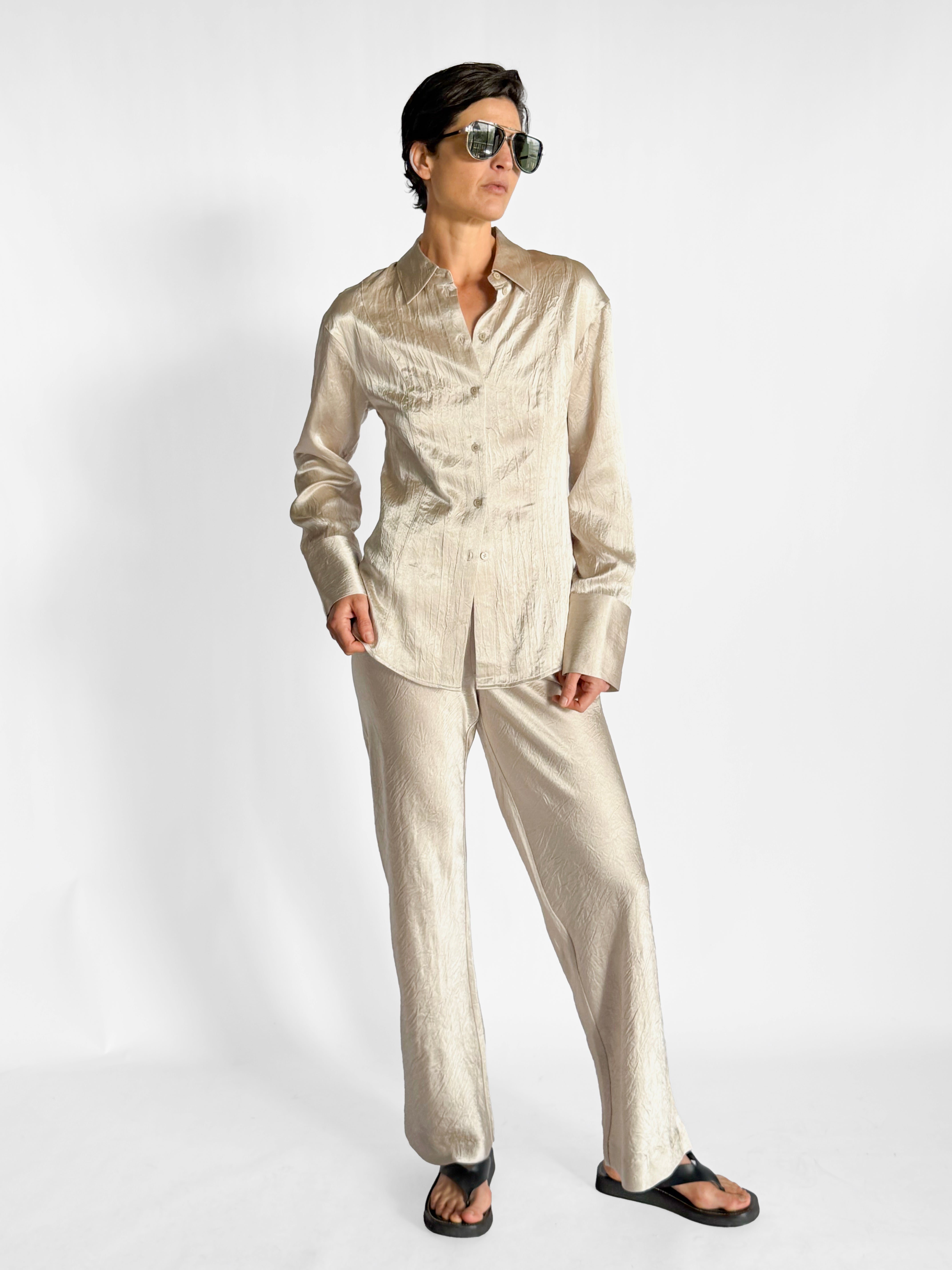 Eaves Loretta Bias Pant & Freda Slim Shirt Set, image 1 of 6