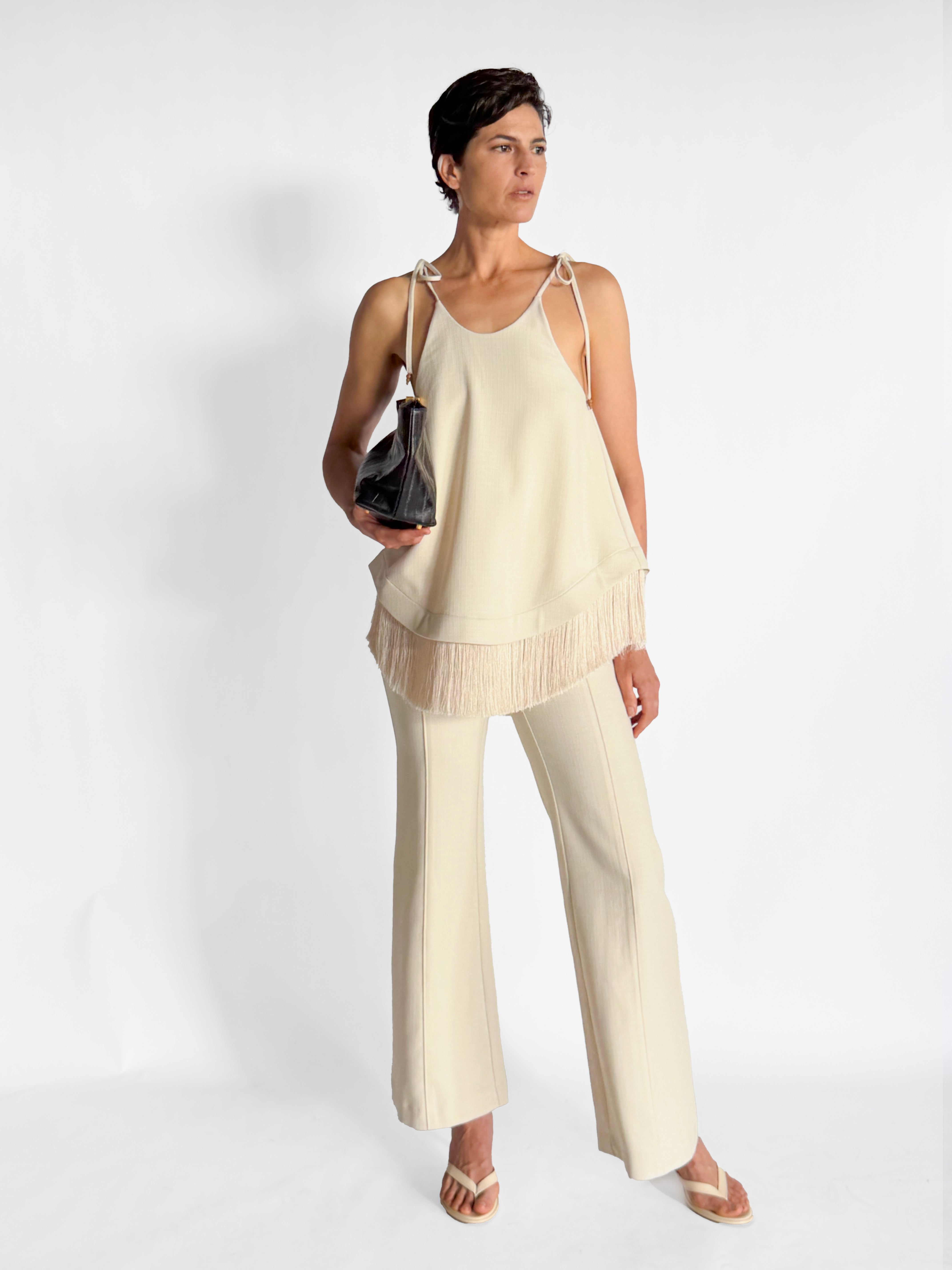 Clea Bibi Fringe Hem Top and Watson Trouser Set, image 1 of 7
