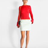 Albus Lumen Tailored Linen Denim Mini Skirt, image 1 of 5