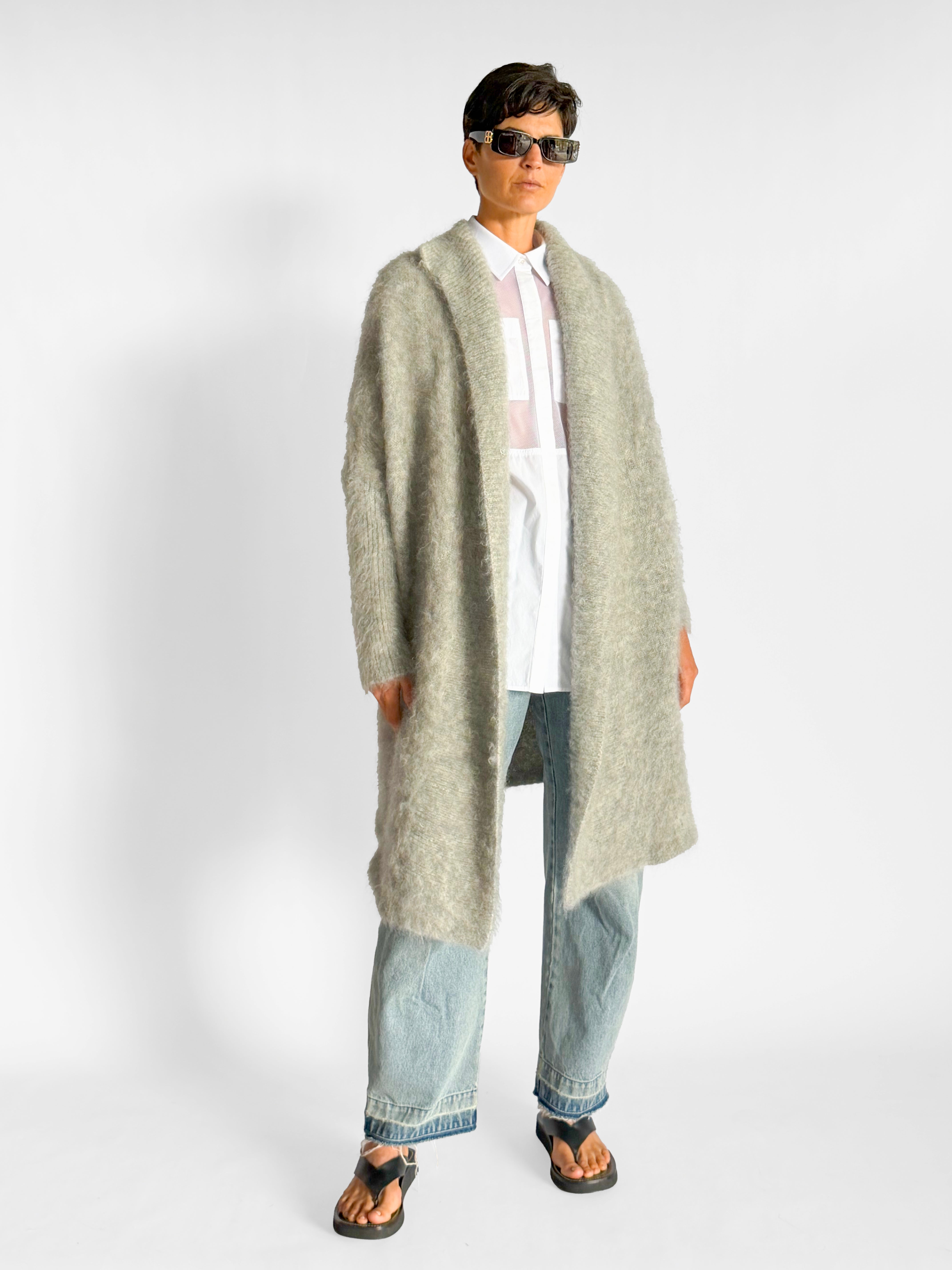 Scanlan Theodore Brushed Mohair Long Cardigan, image 1 of 5