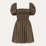Shirred Peasant Mini Dress
