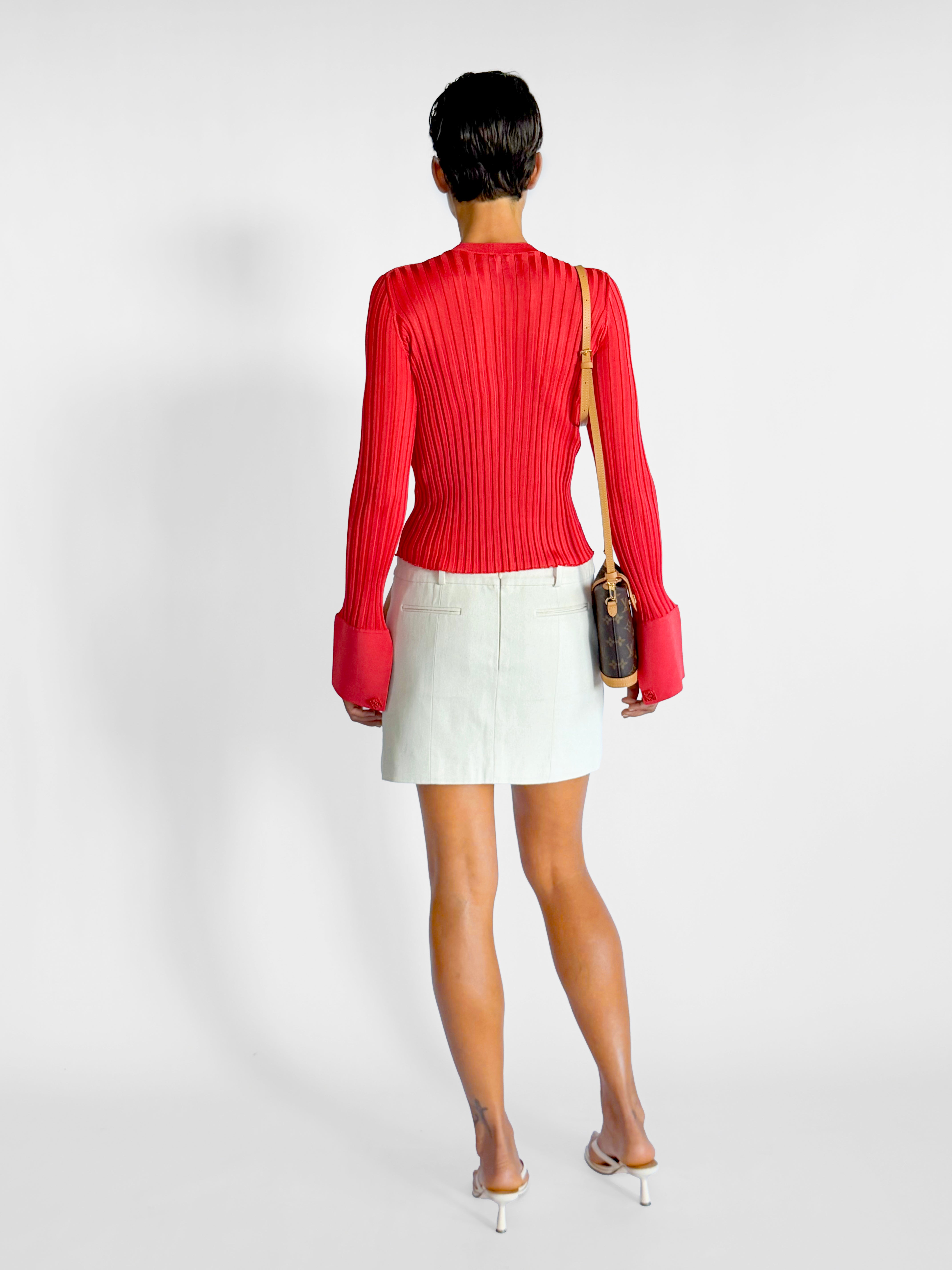 Albus Lumen Tailored Linen Denim Mini Skirt, image 2 of 5