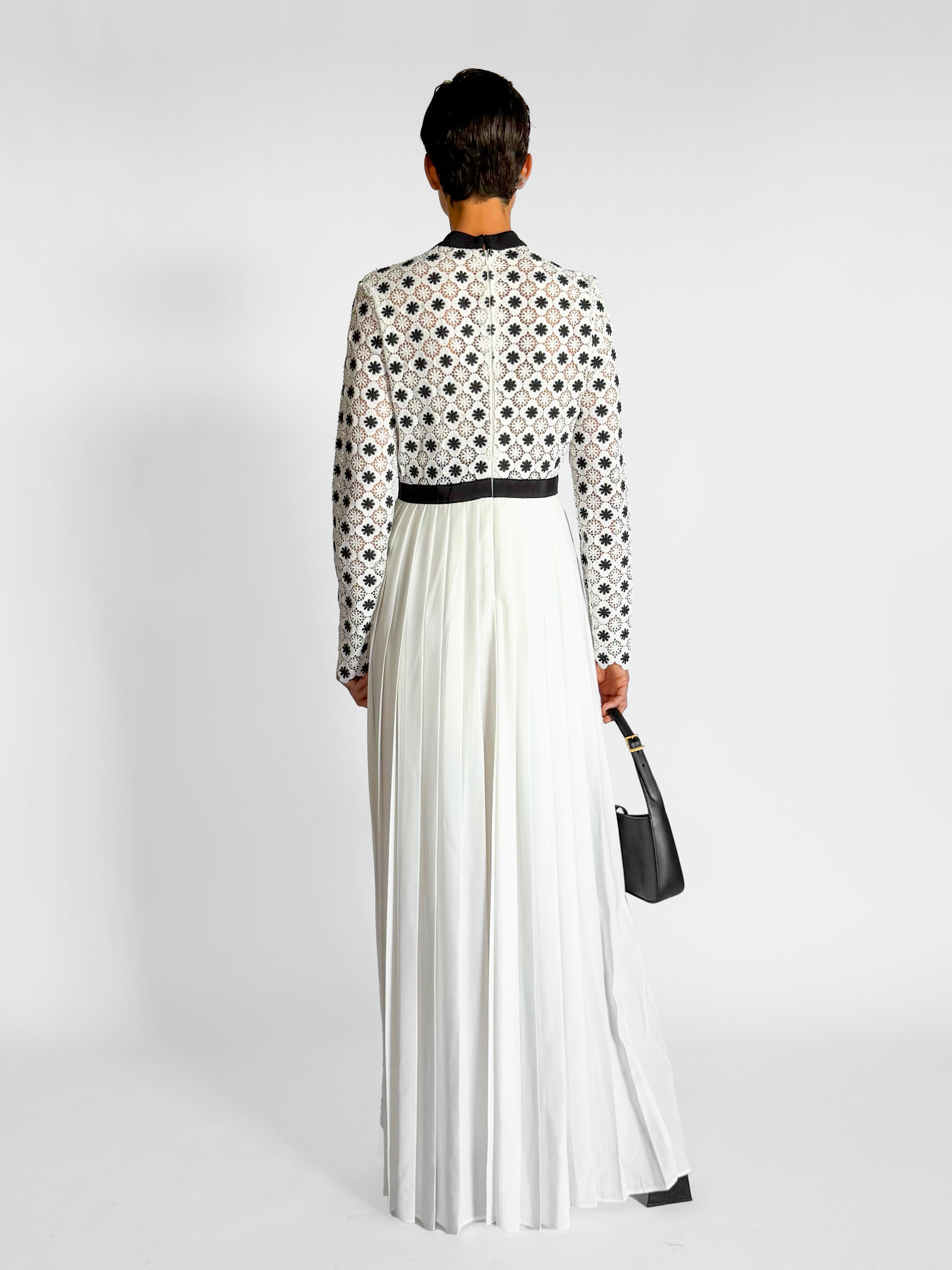 Self Portrait Floral Lace Pleated Maxi Dress, image 2 of 4