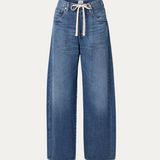 Brynn Drawstring Mid Rise Wide Leg Jean