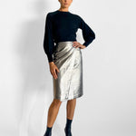 MSGM Silver Pencil Skirt, image 2 of 6
