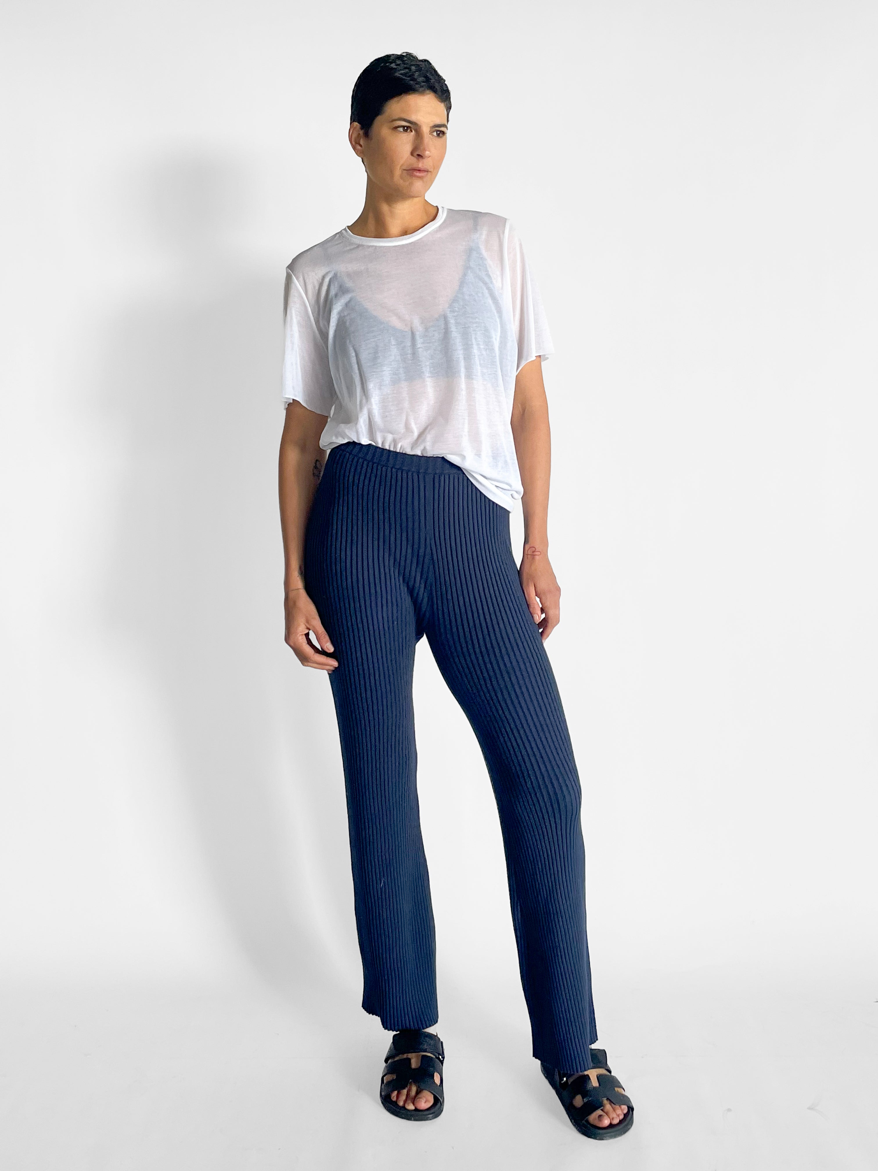 Bassike Ribbed Detail Flared Tight, image 2 of 4