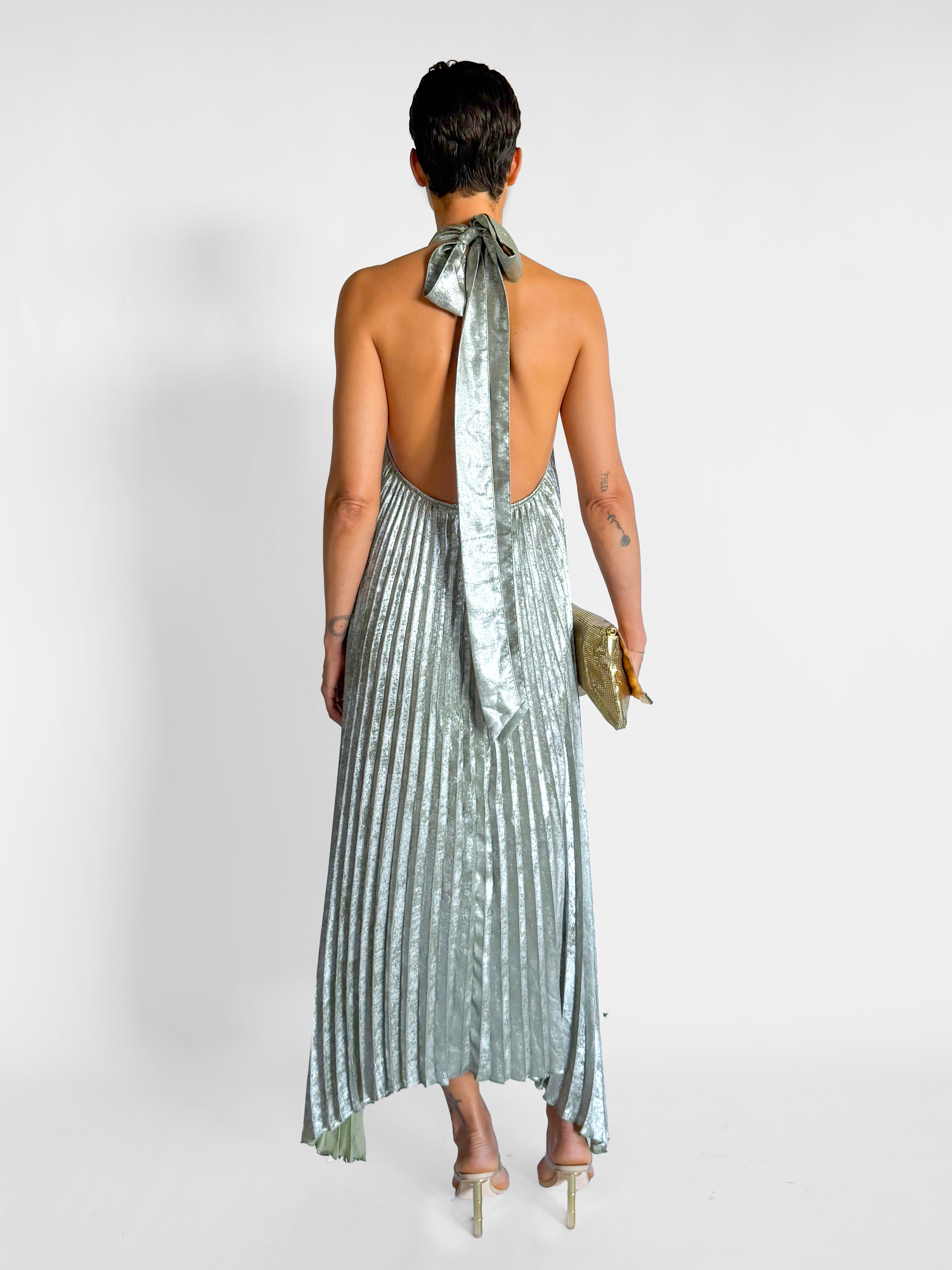 L'idee Pleat Halter Dress, image 2 of 4