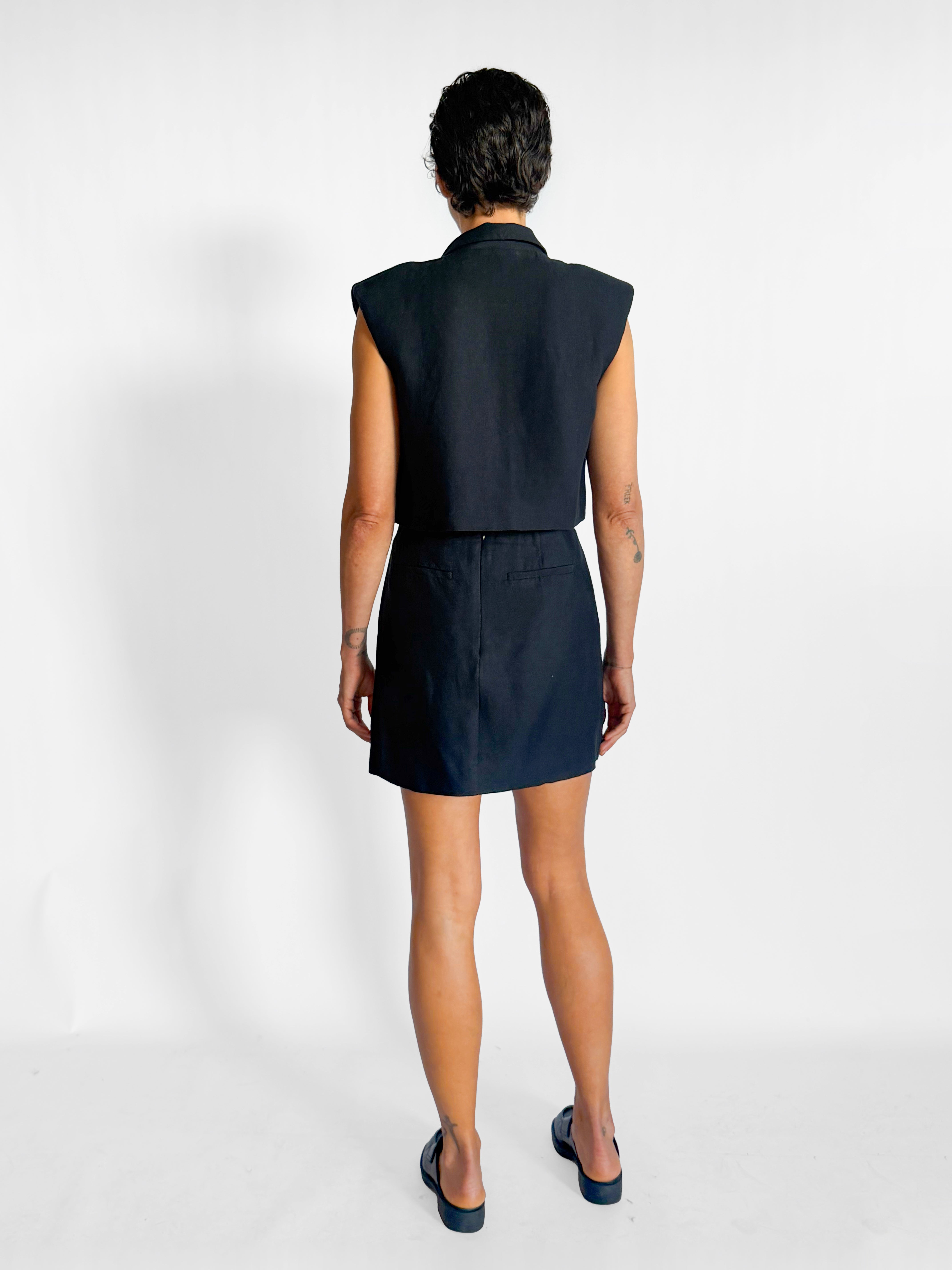 Aje Wrap Mini Skirt & Cropped Sleeveless Blazer Set, image 2 of 5