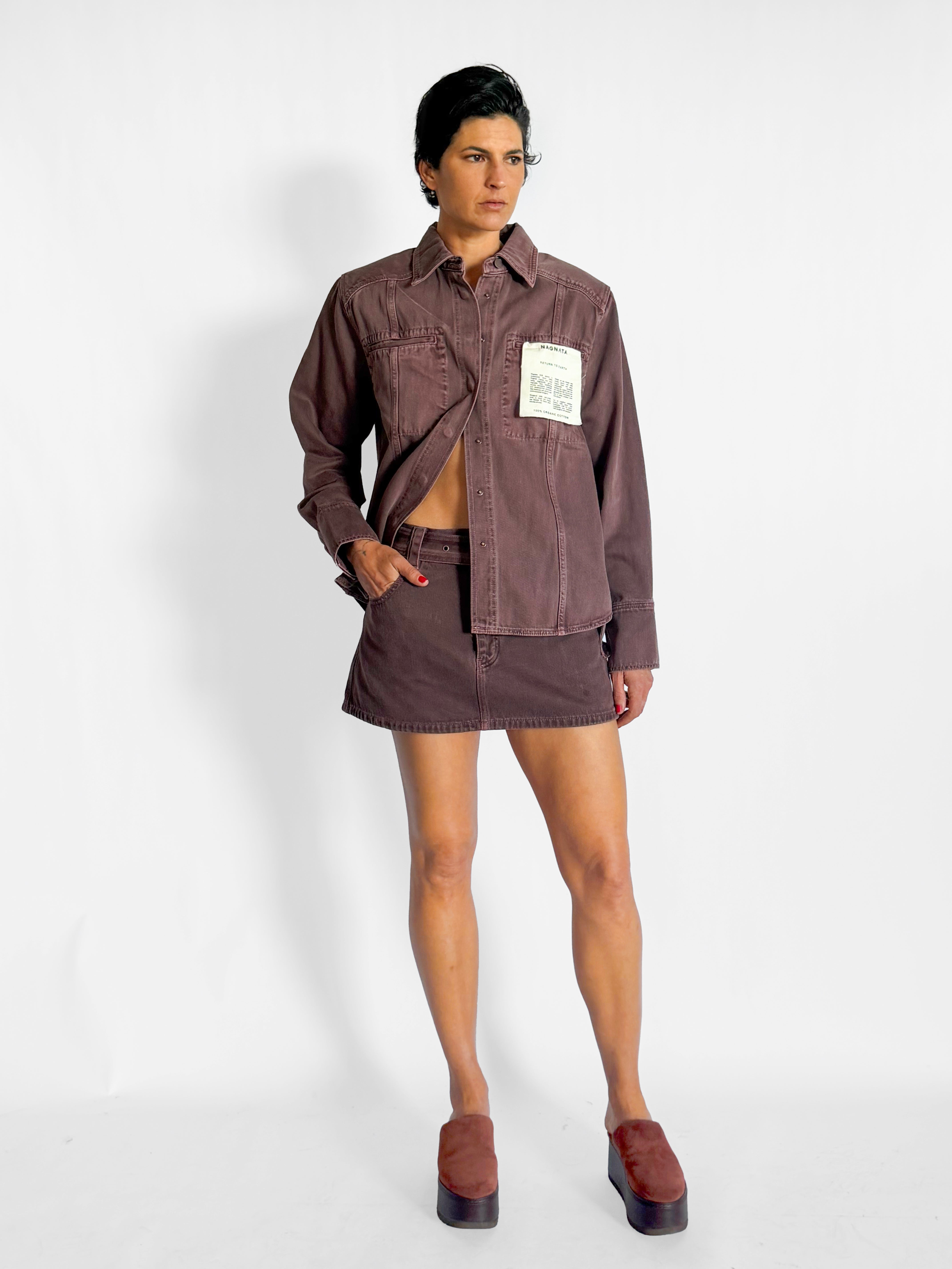 Nagnata Vegetable Dye Belted Mini Skirt, image 2 of 4