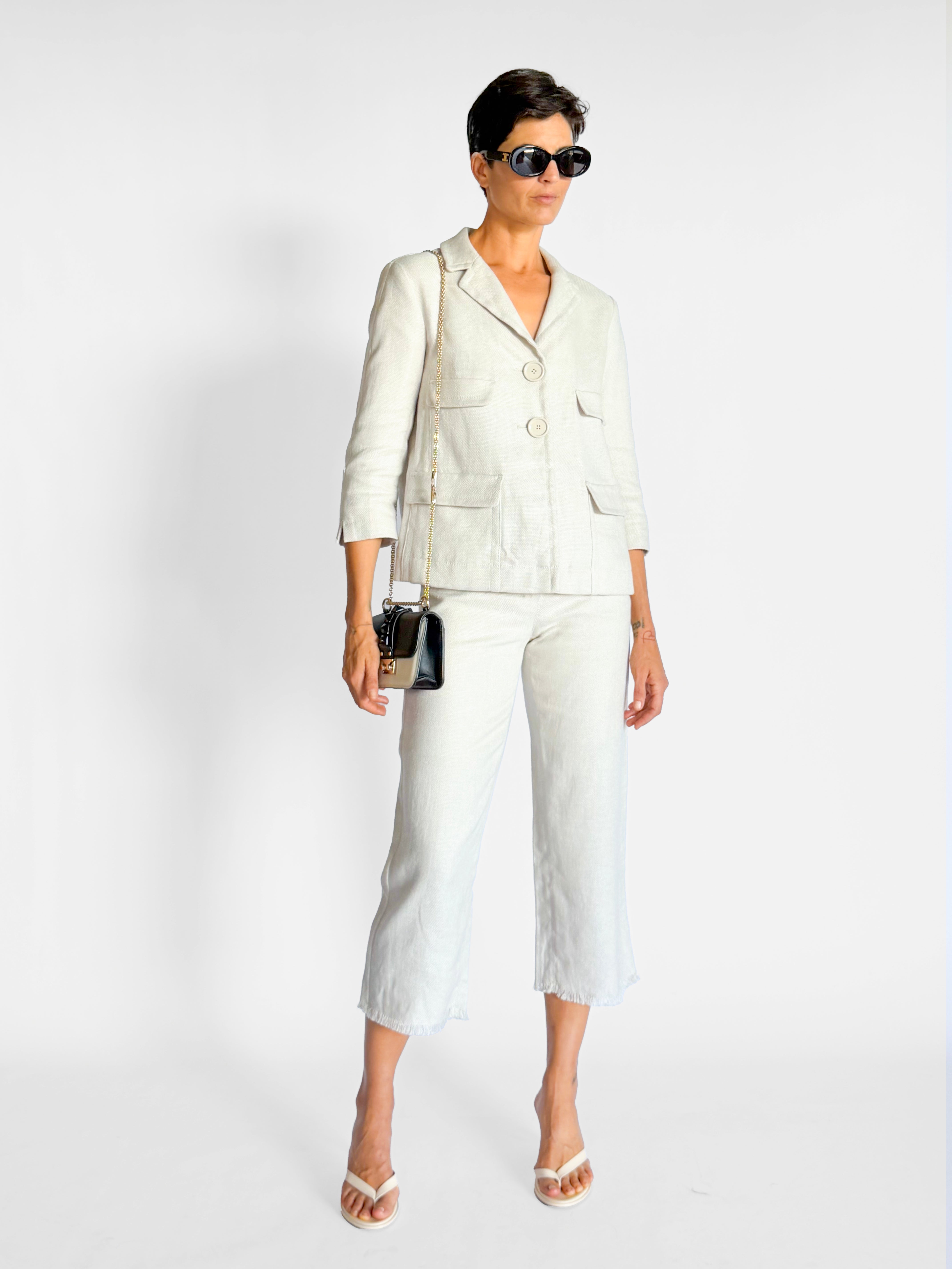 Max Mara Linen Jacket and Pant Set, image 2 of 6