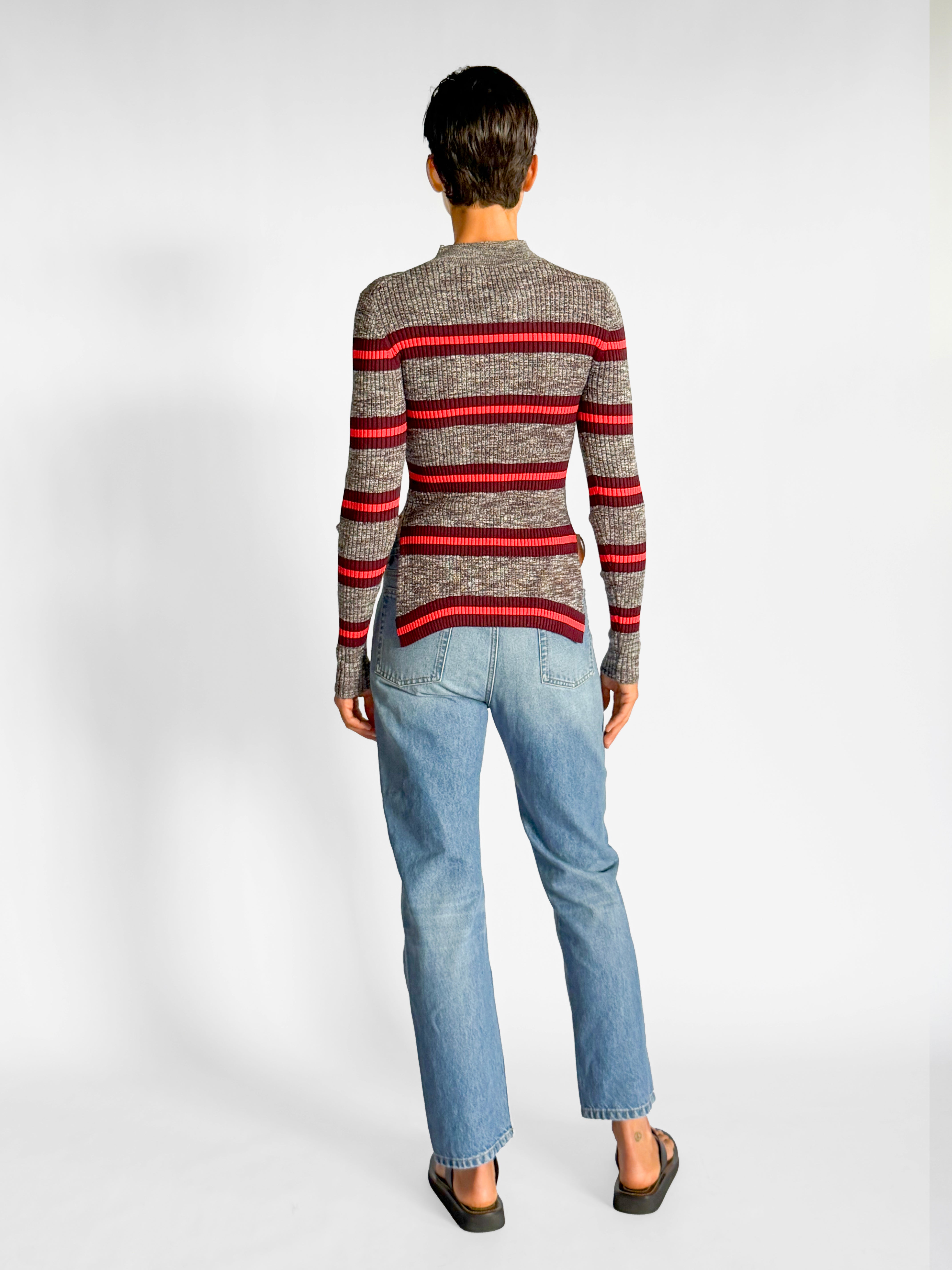 Proenza Schouler Long Sleeved Marled Striped Sweater, image 2 of 5