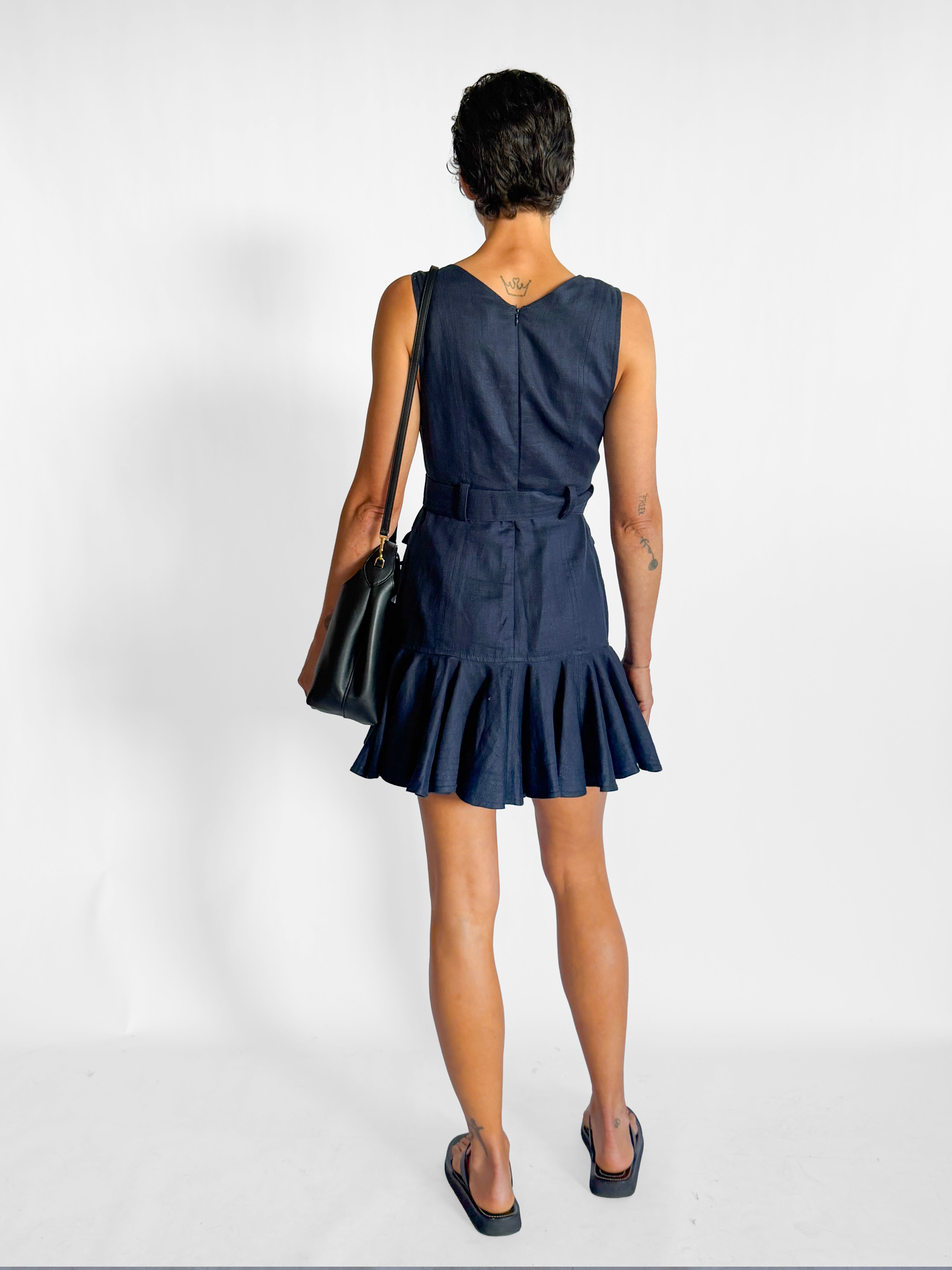 Zimmermann Glassy Safari Belted Fluted Mini Dress, image 2 of 4