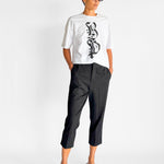Lee Mathews Pinstripe Cropped Tailored Pant, image 3 of 4