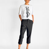 Lee Mathews Pinstripe Cropped Tailored Pant, image 3 of 4