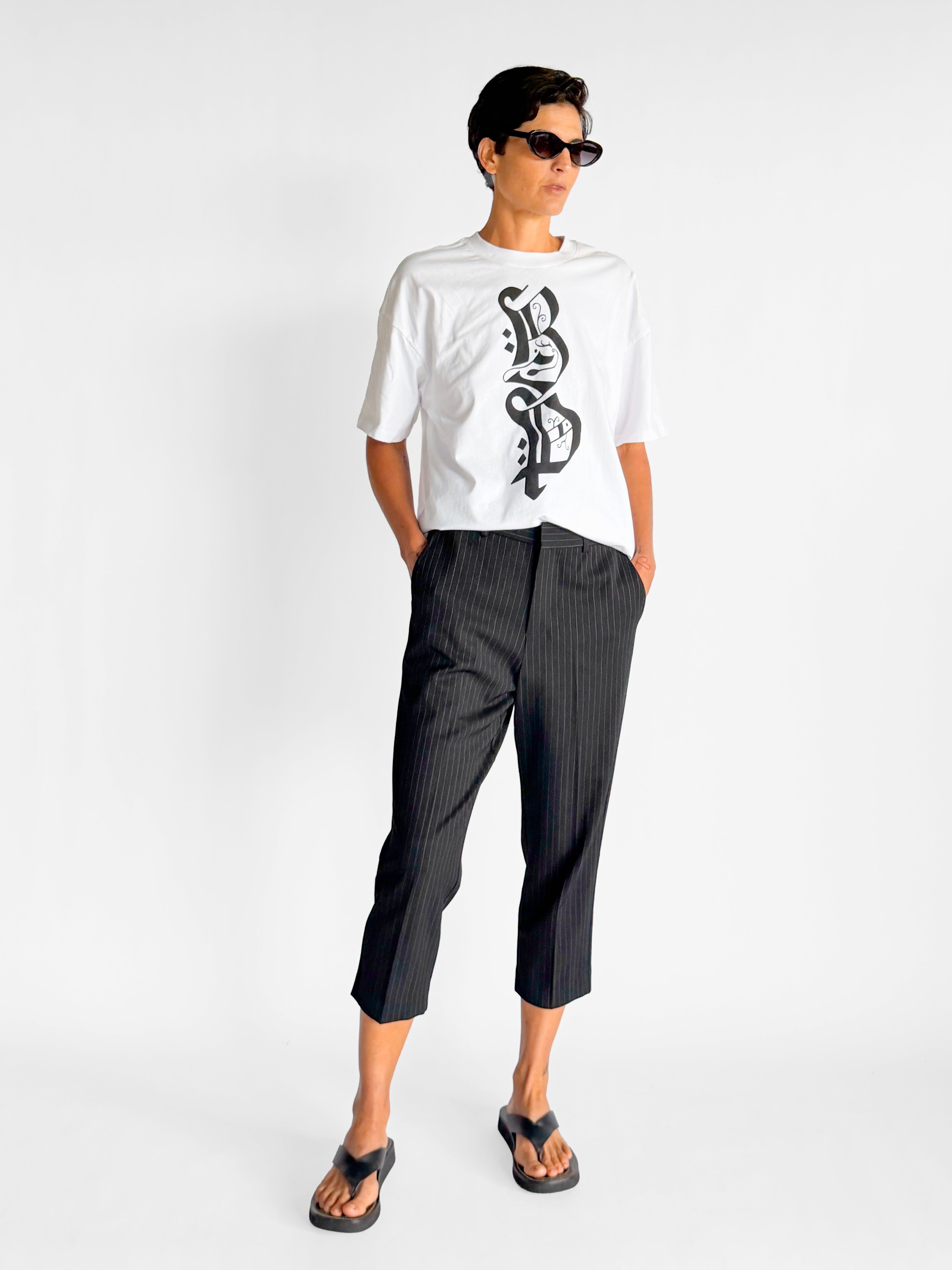 Lee Mathews Pinstripe Cropped Tailored Pant, image 3 of 4