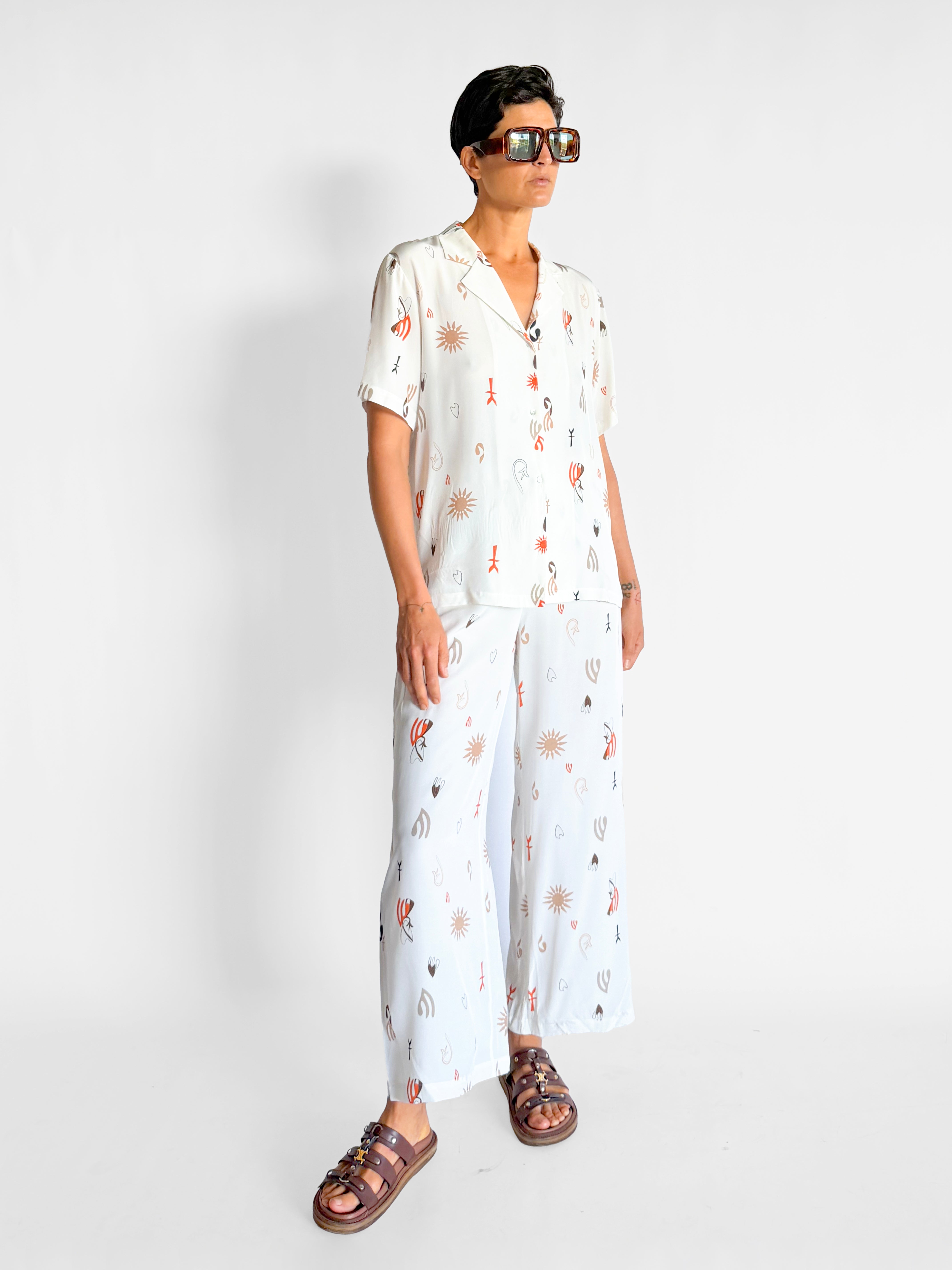 Ginia Isla Silk Shirt & Pants Set, image 3 of 5