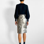 MSGM Silver Pencil Skirt, image 3 of 6