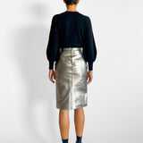 MSGM Silver Pencil Skirt, image 3 of 6