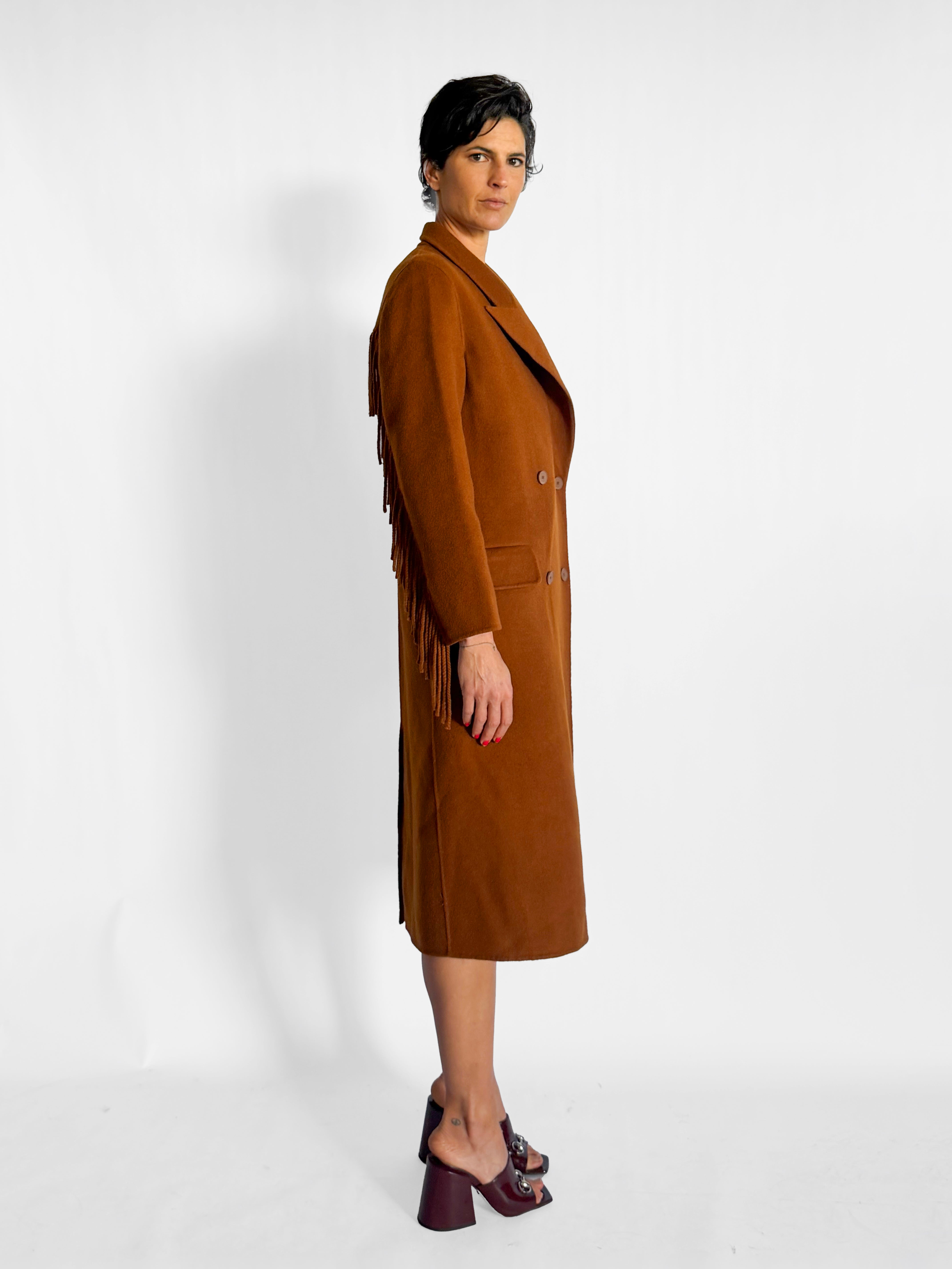 Sandro Wool Overshirt Coat with Fringing, image 3 of 4