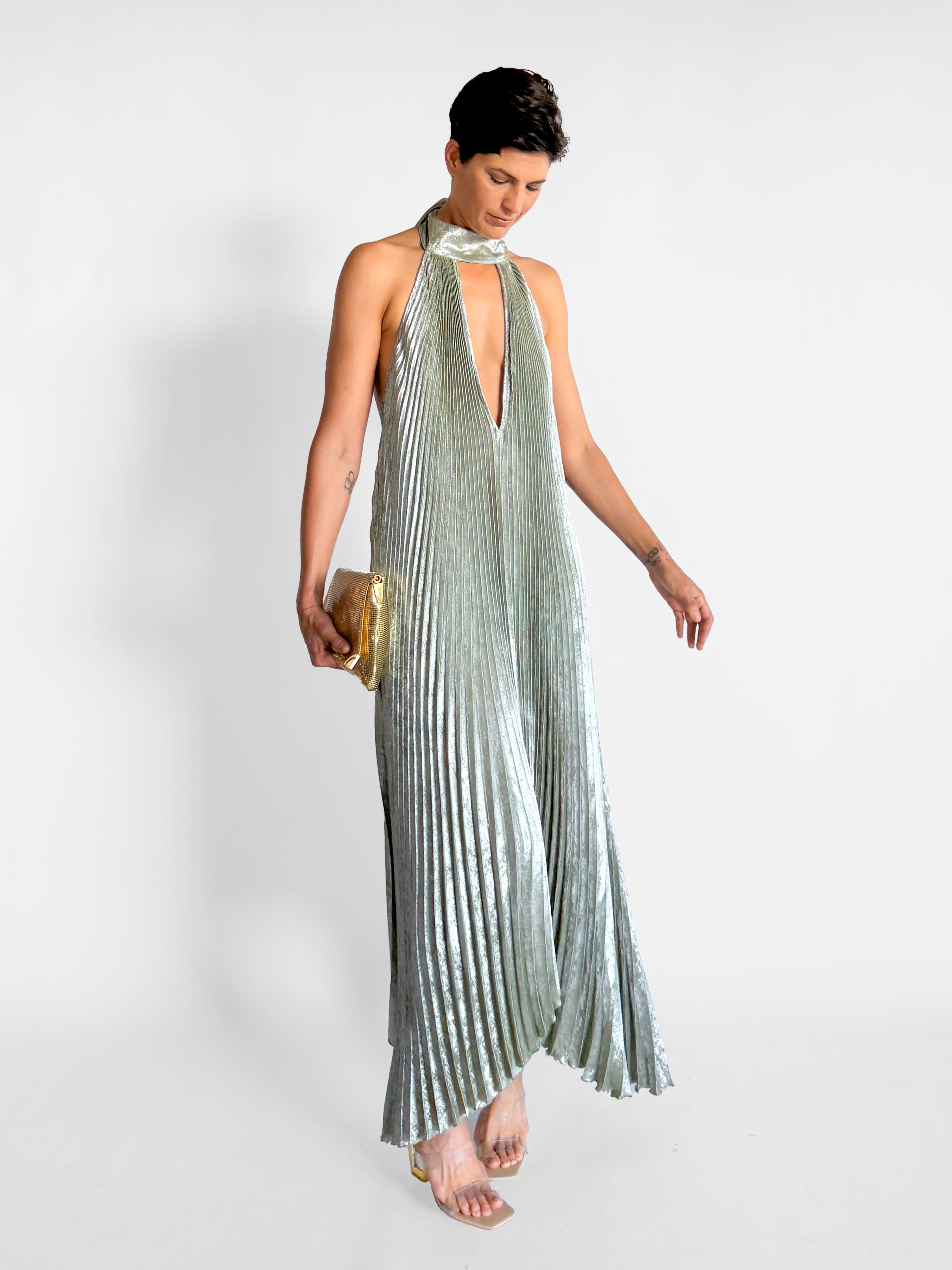 L'idee Pleat Halter Dress, image 3 of 4