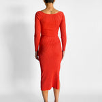 Melissa Knit Dress - Red Cut-Out Midi - Image 3