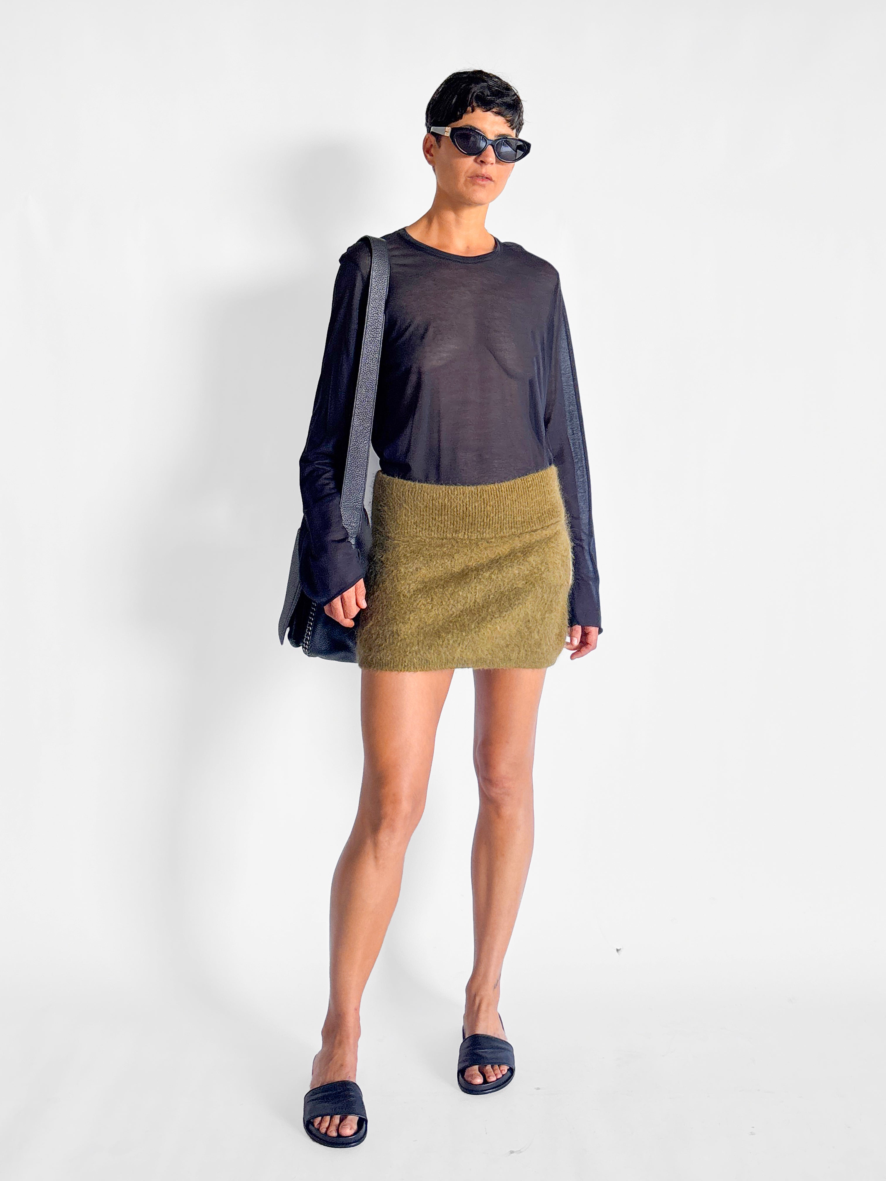 Nagnata Brushed Alpaca Mini Skirt, image 3 of 5