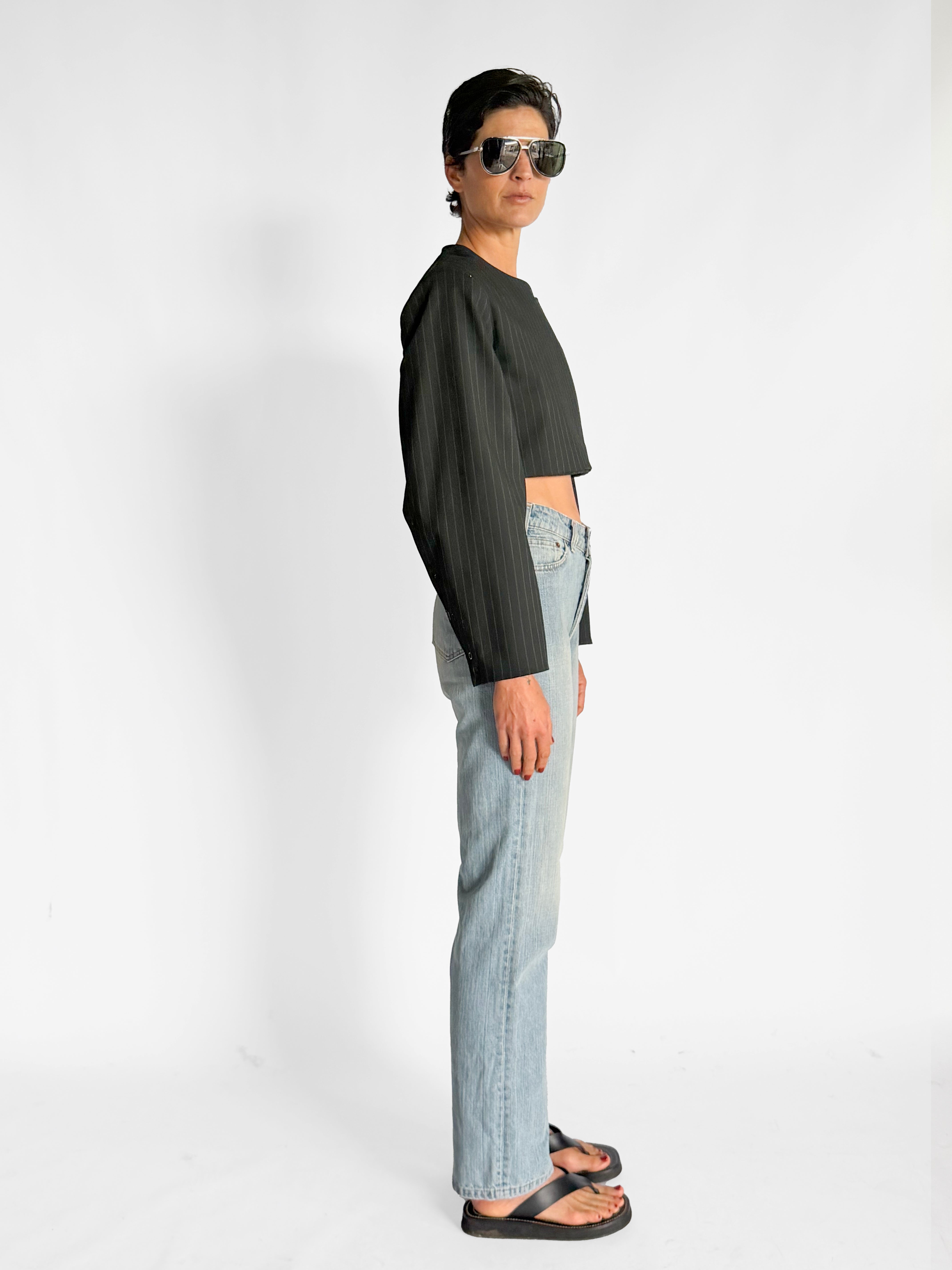 Ganni Striped Cropped Blazer, image 3 of 4
