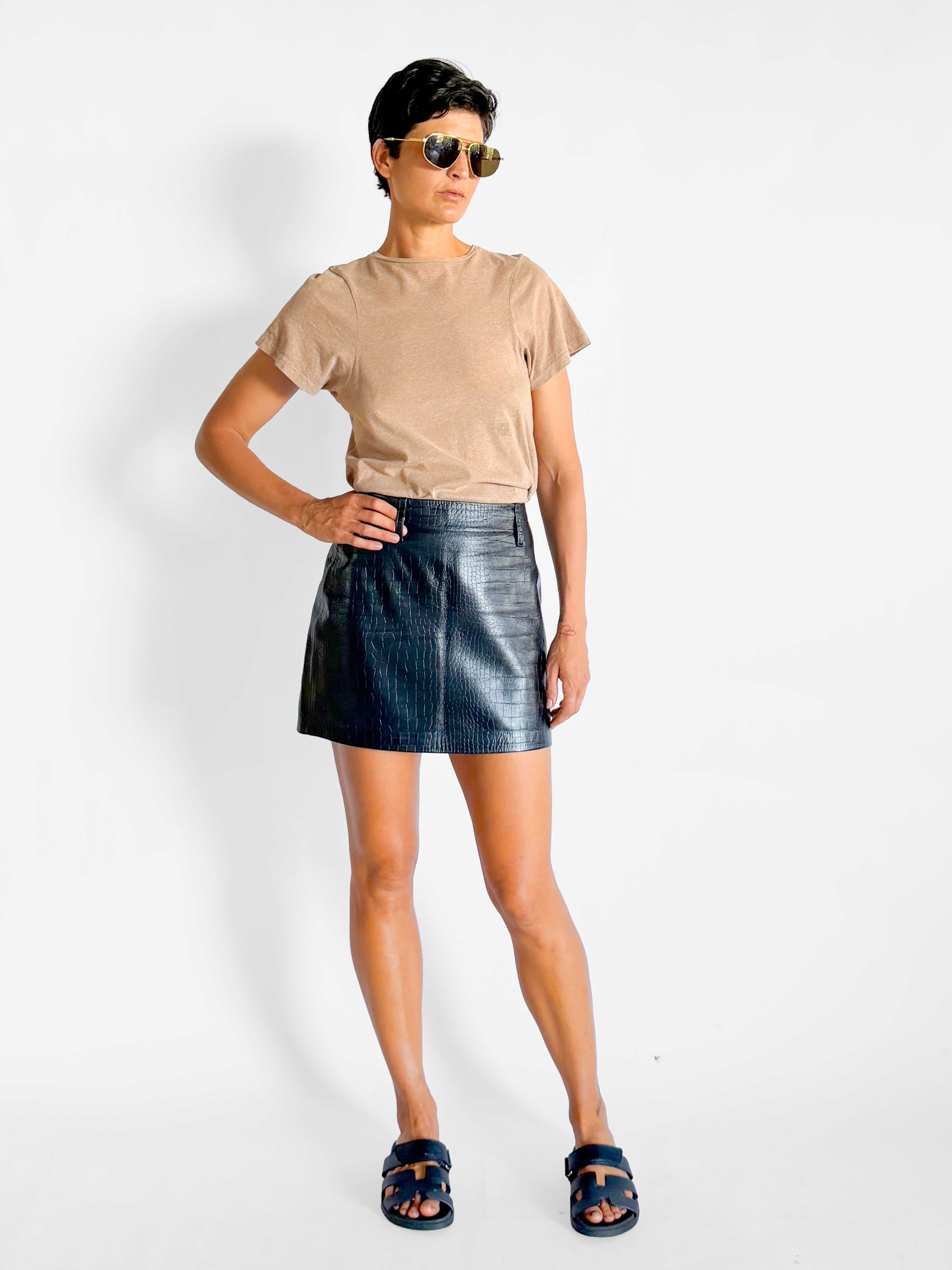 Camilla and Marc Florian Leather Mini Skirt, image 3 of 4