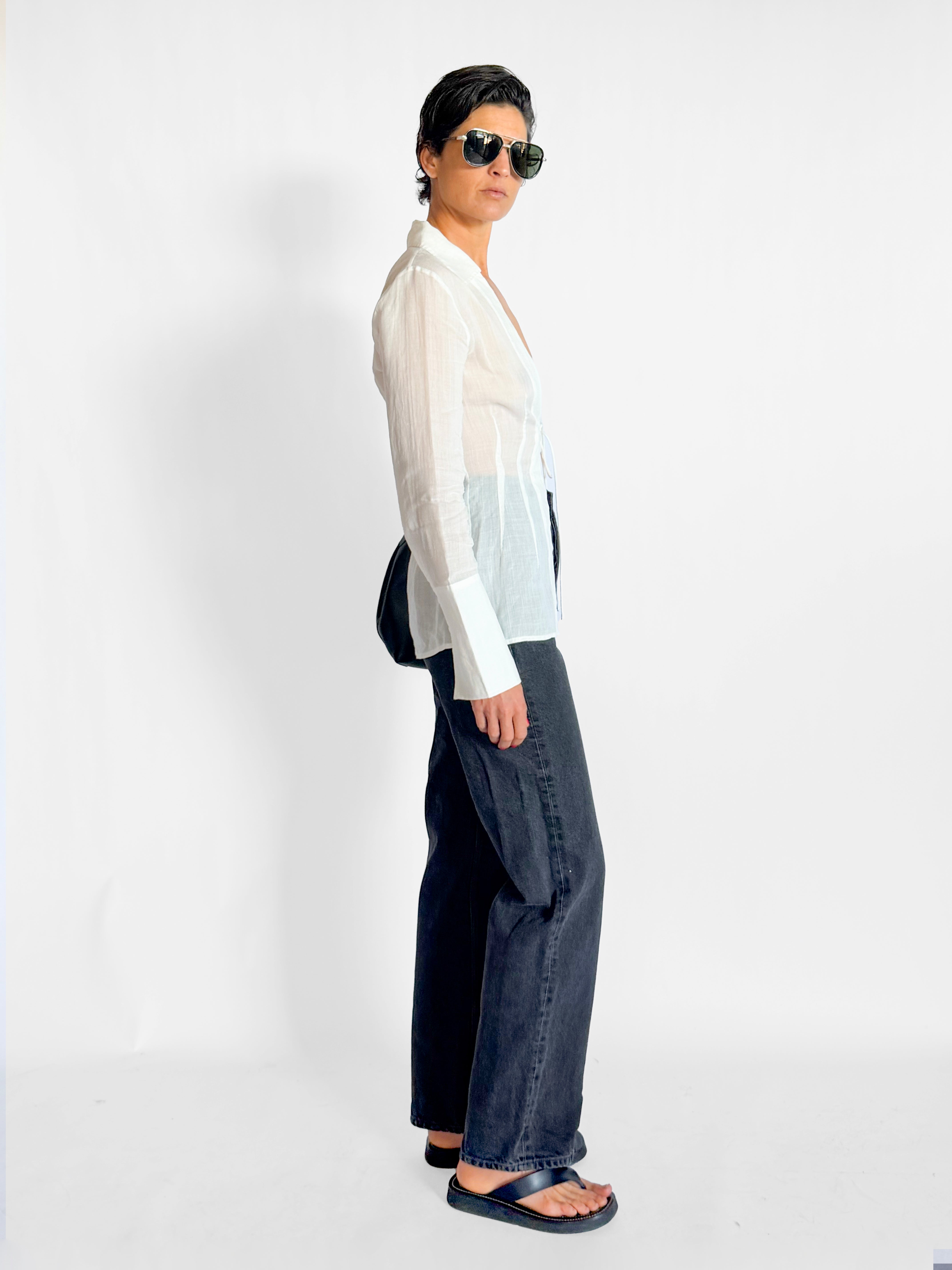 St. Agni Sheer Linen Tie Top, image 3 of 3
