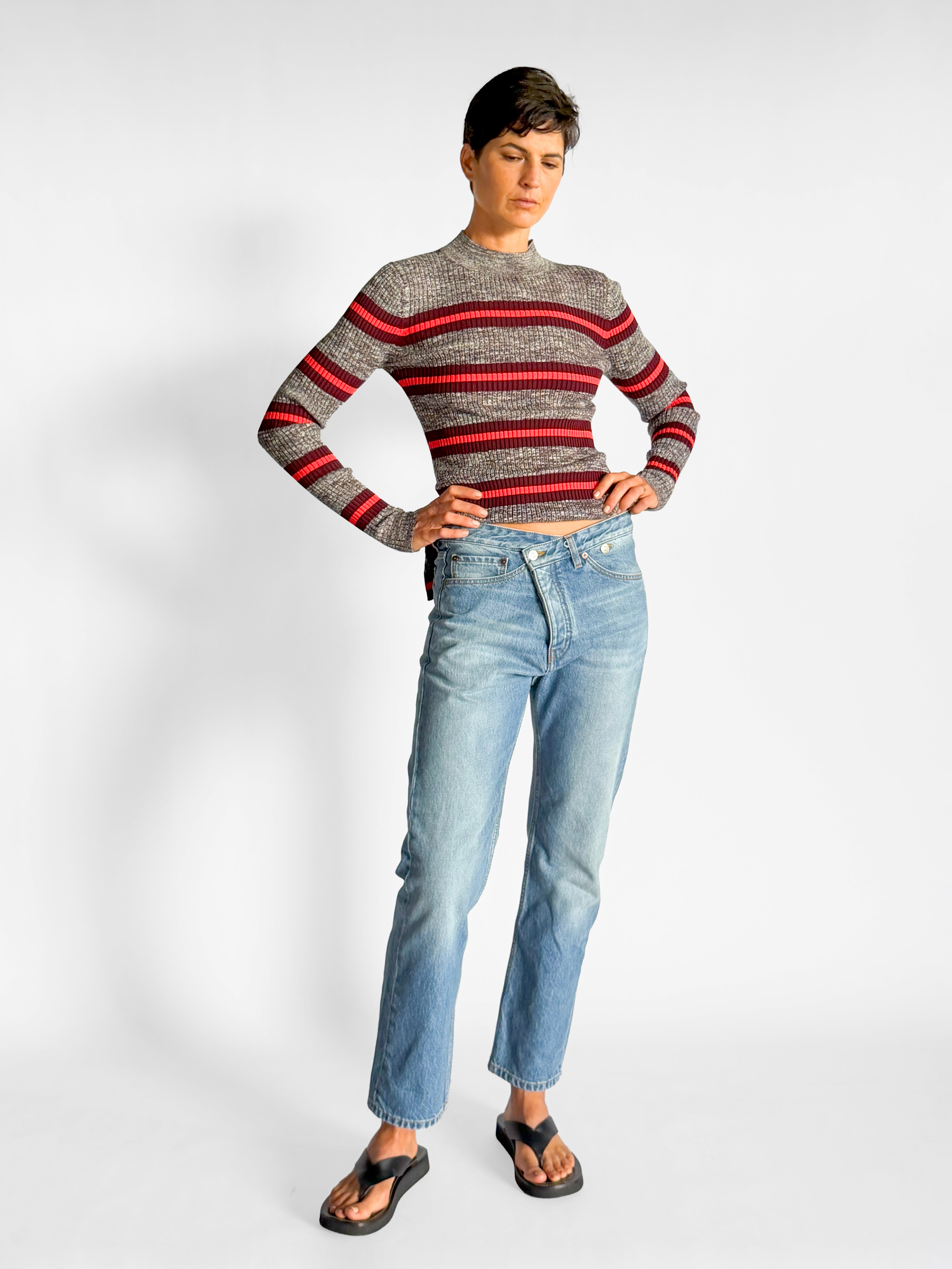 Proenza Schouler Long Sleeved Marled Striped Sweater, image 3 of 5