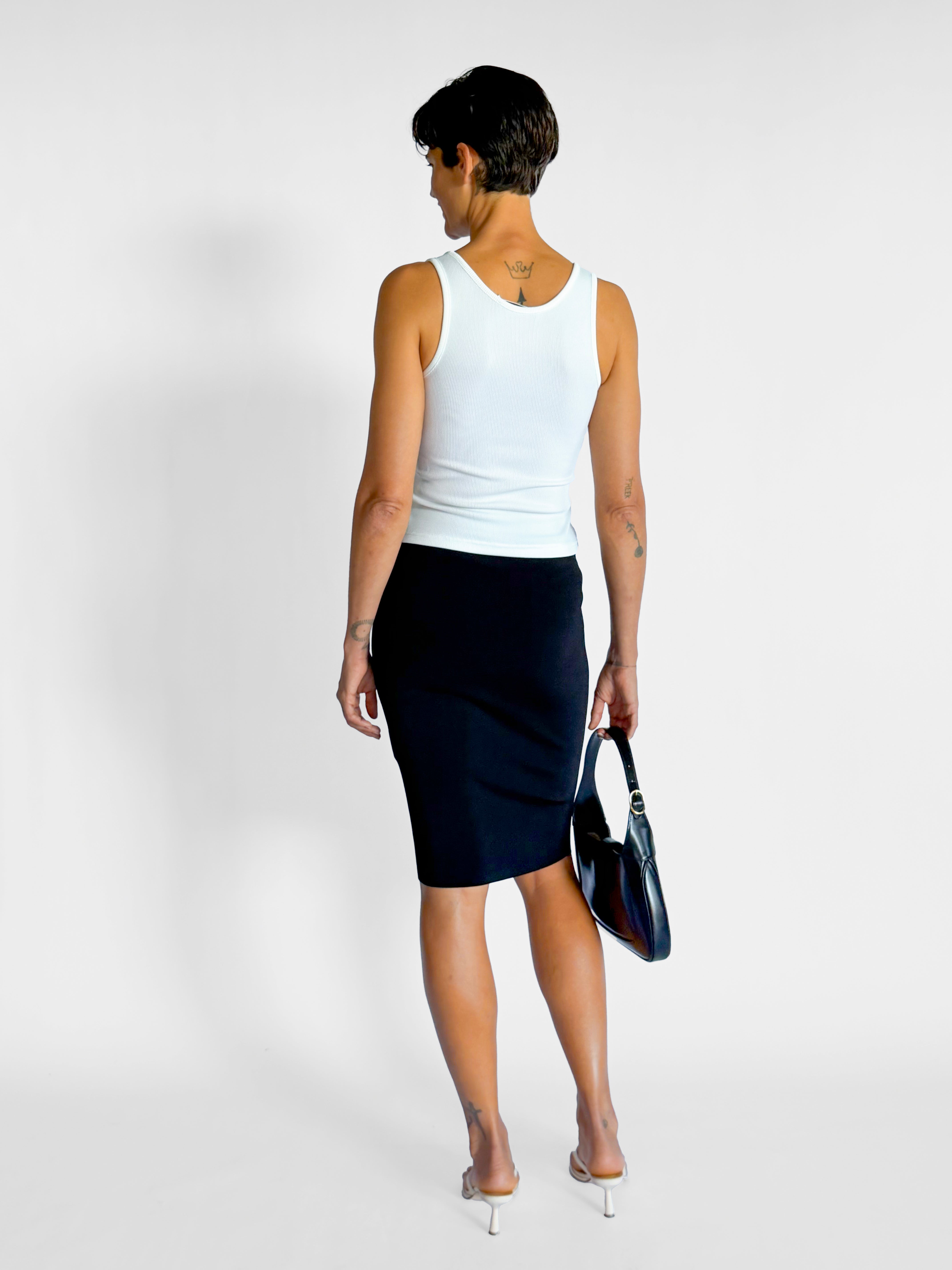 Saint Laurent Mid Rise Pencil Skirt, image 3 of 5