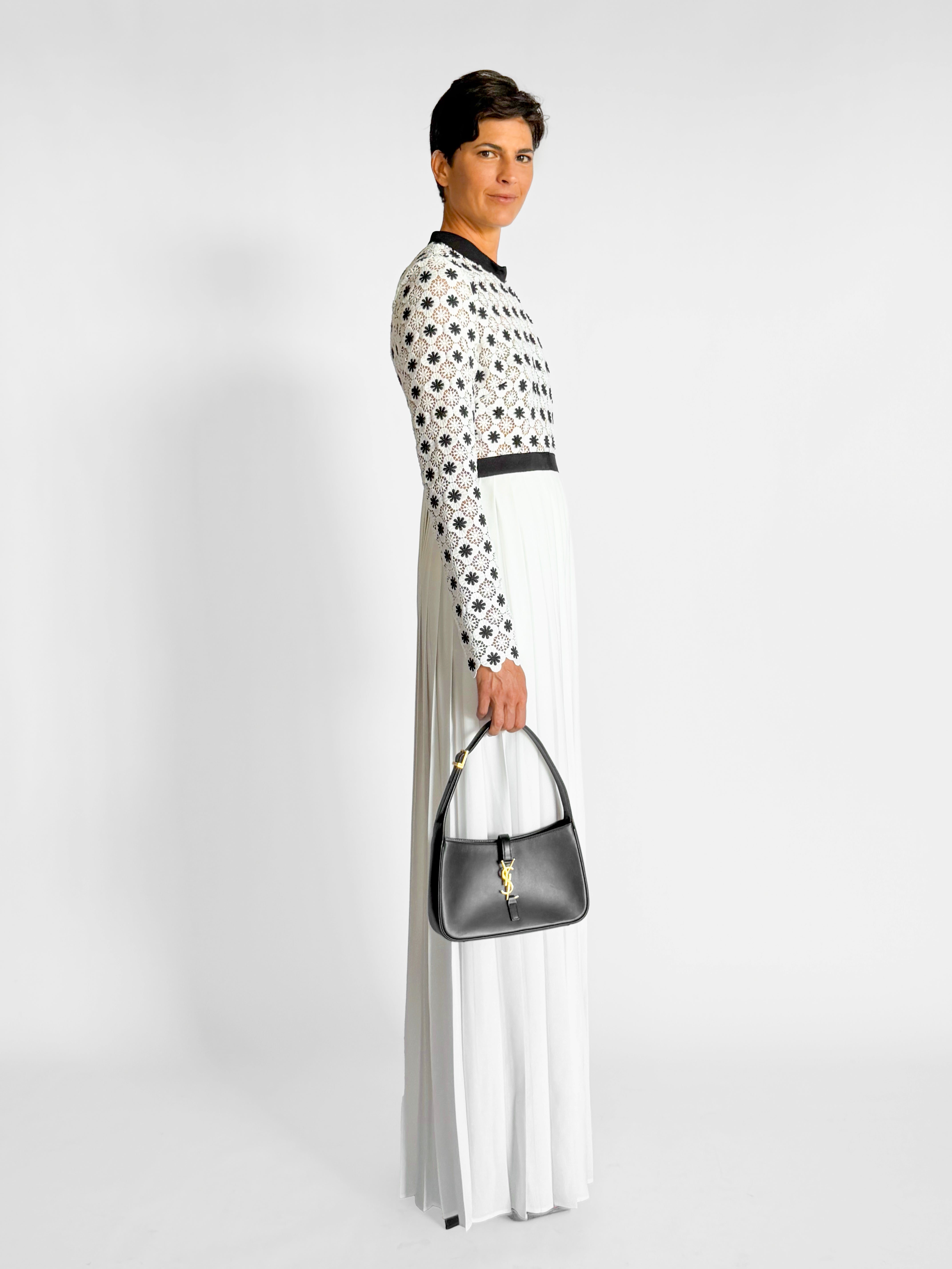 Self Portrait Floral Lace Pleated Maxi Dress, image 4 of 4