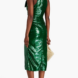 Sequined Crepe Midi Dress