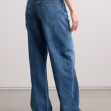 Brynn Drawstring Mid Rise Wide Leg Jean