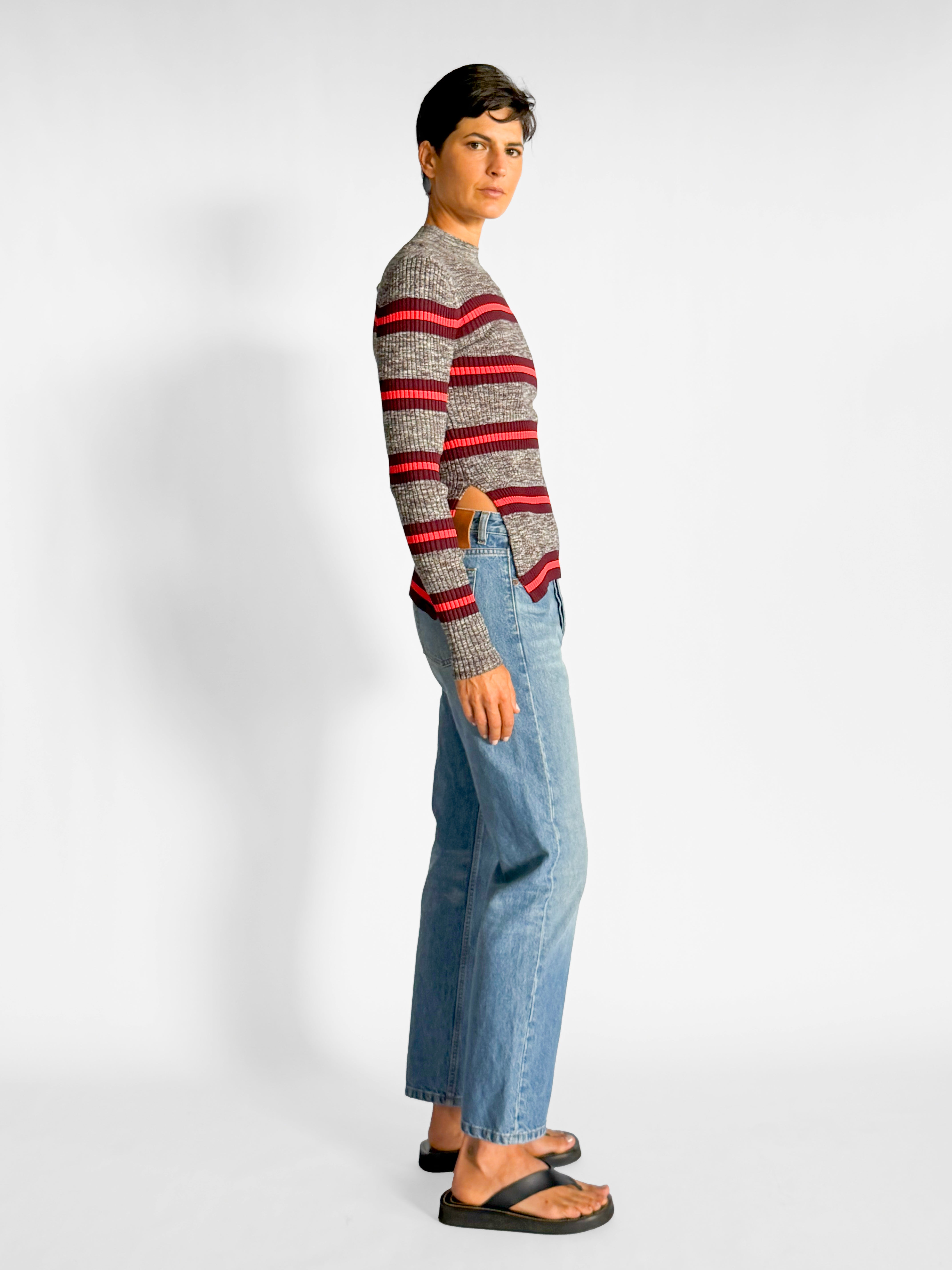 Proenza Schouler Long Sleeved Marled Striped Sweater, image 4 of 5