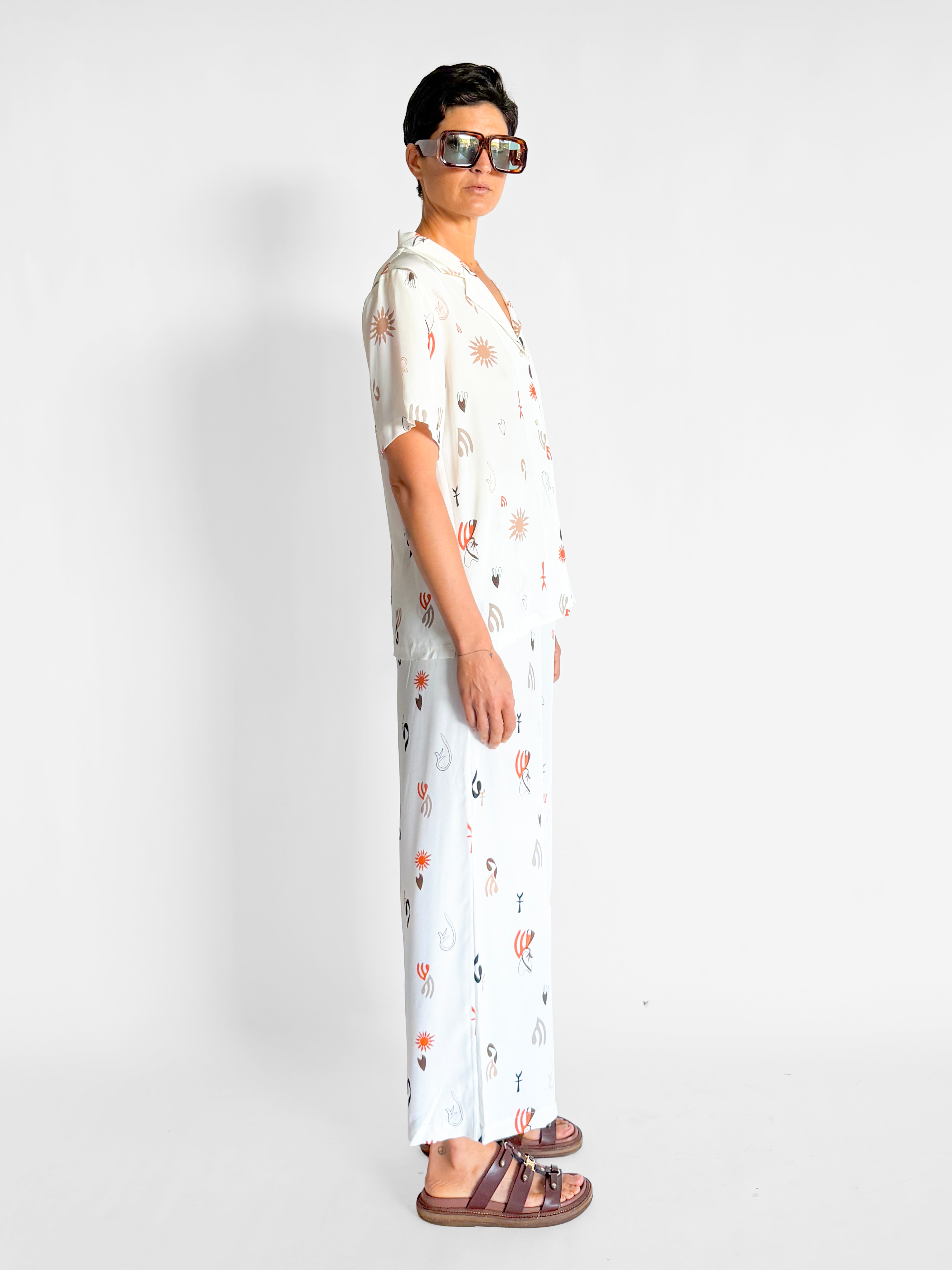 Ginia Isla Silk Shirt & Pants Set, image 4 of 5