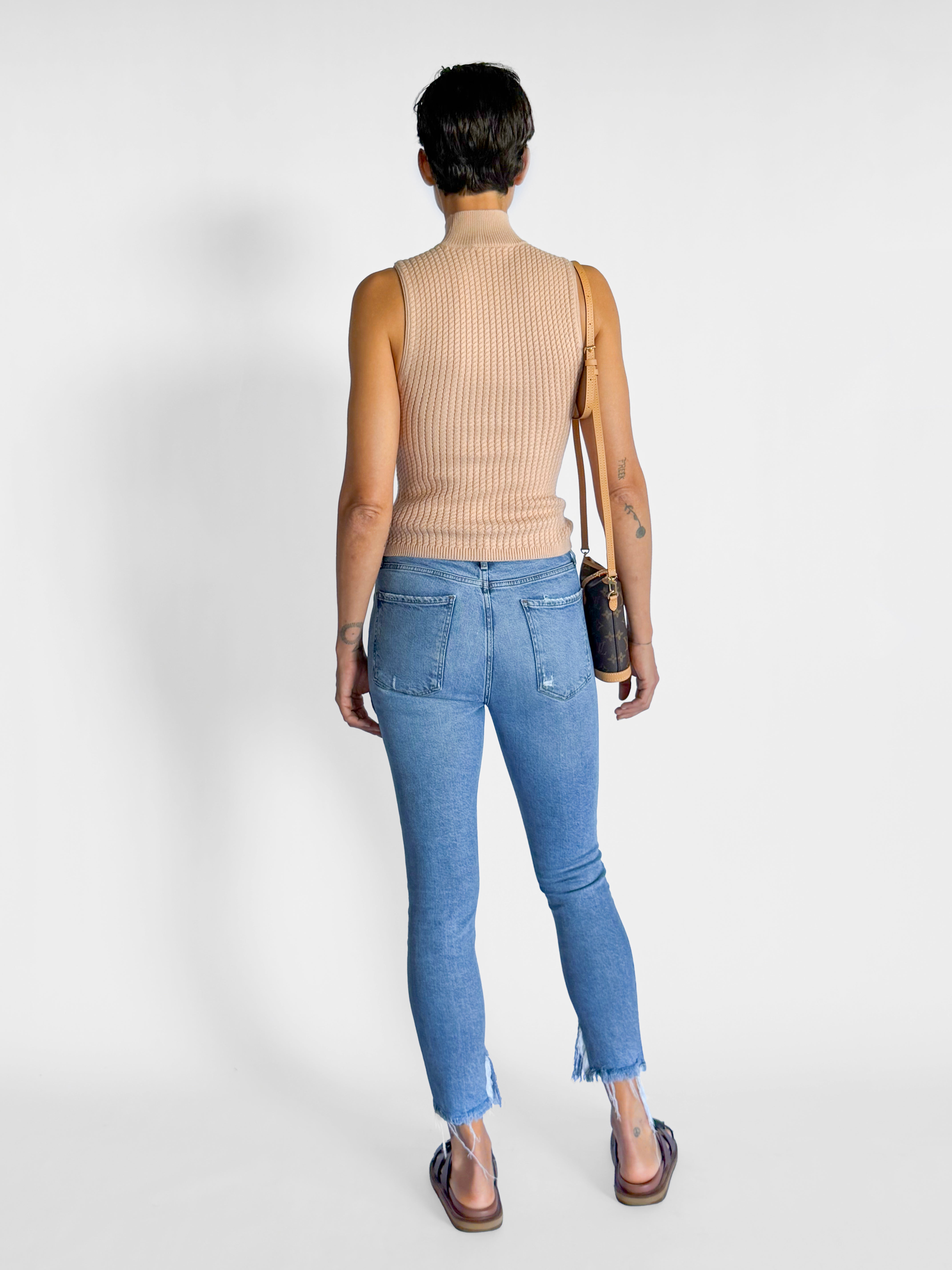 Alice + Olivia High Neck Cable Knit Vest, image 4 of 4