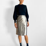 MSGM Silver Pencil Skirt, image 4 of 6