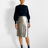 MSGM Silver Pencil Skirt, image 4 of 6