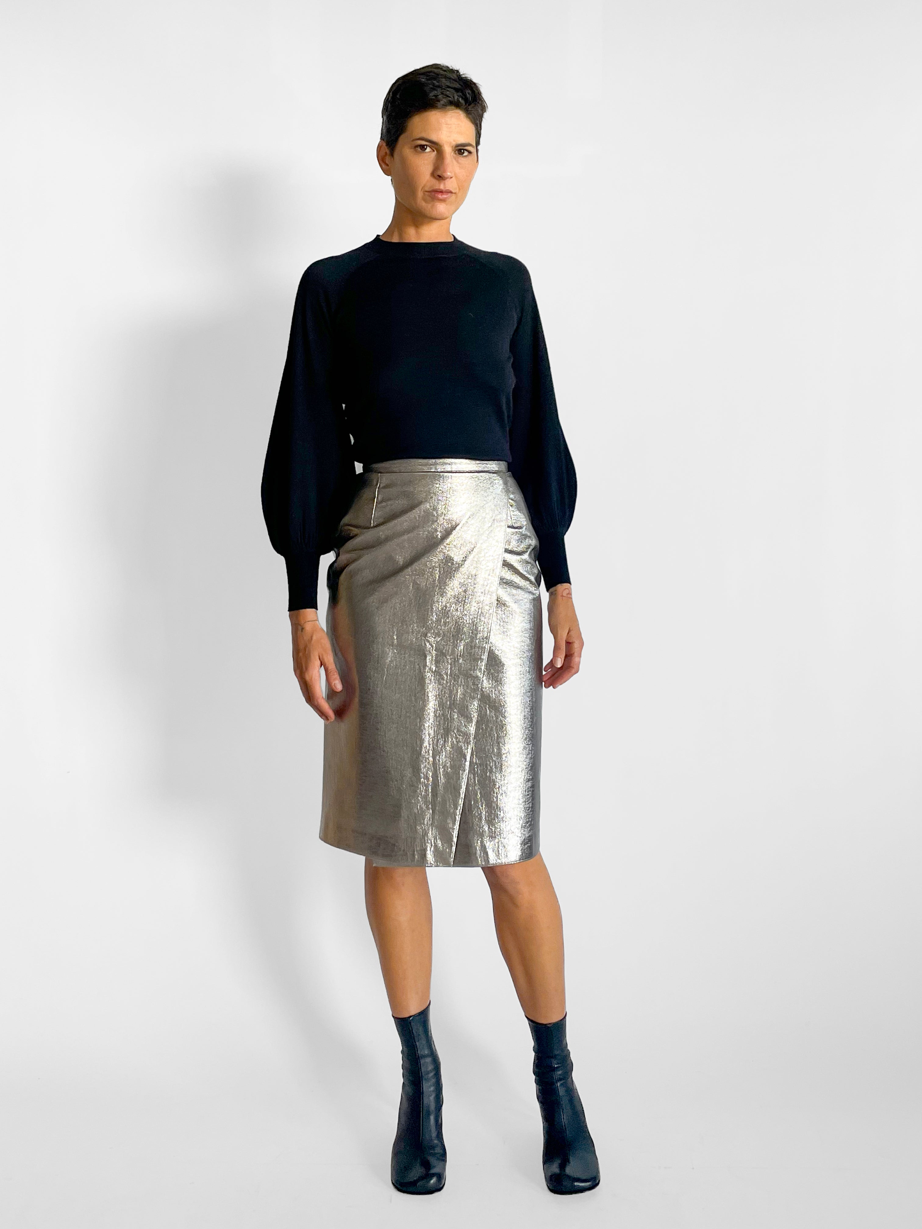 MSGM Silver Pencil Skirt, image 4 of 6
