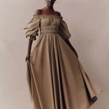 Wattle Off Shoulder Gathered Dress
