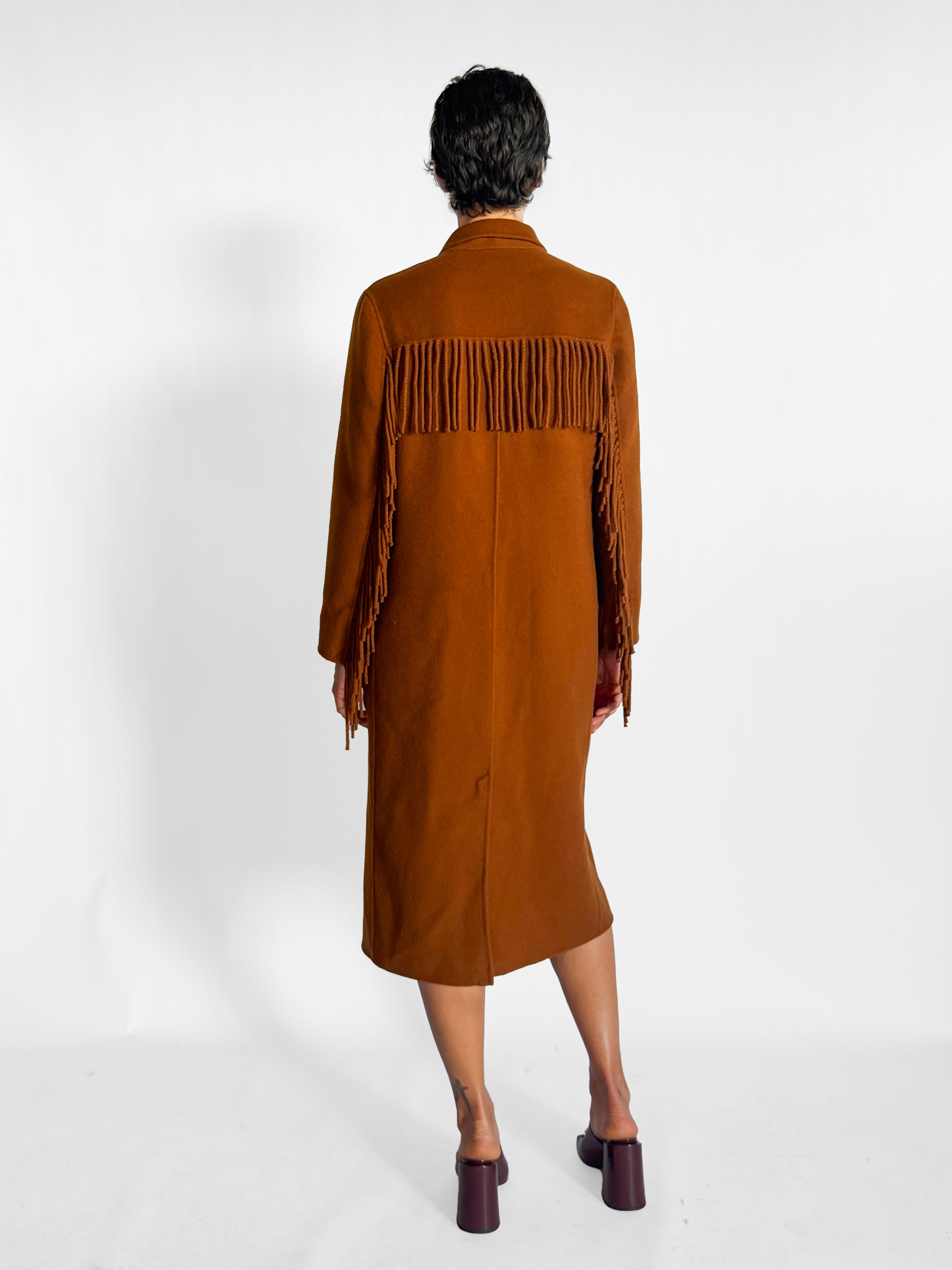 Sandro Wool Overshirt Coat with Fringing, image 4 of 4