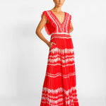 Self Portrait Ruffled Plisse-Georgette Maxi Dress, image 4 of 5