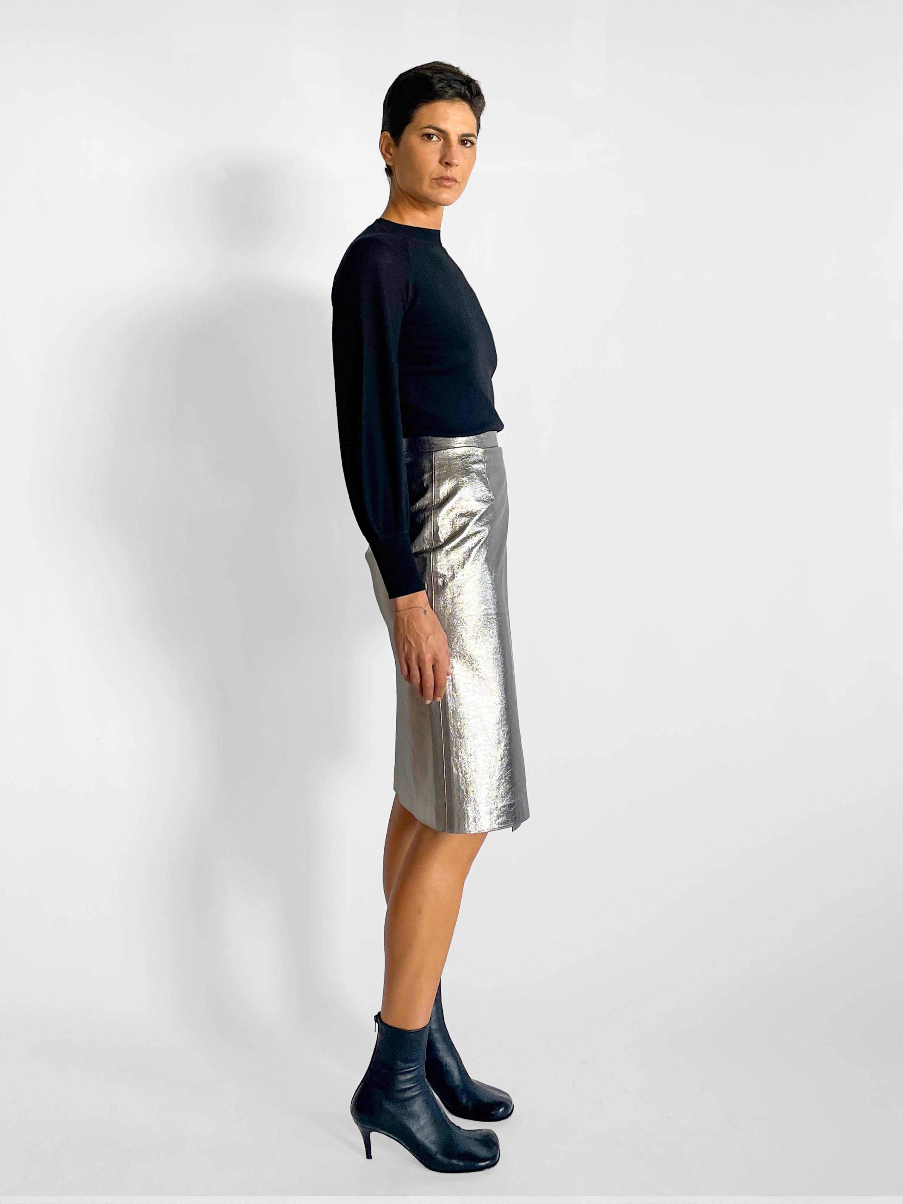 MSGM Silver Pencil Skirt, image 5 of 6